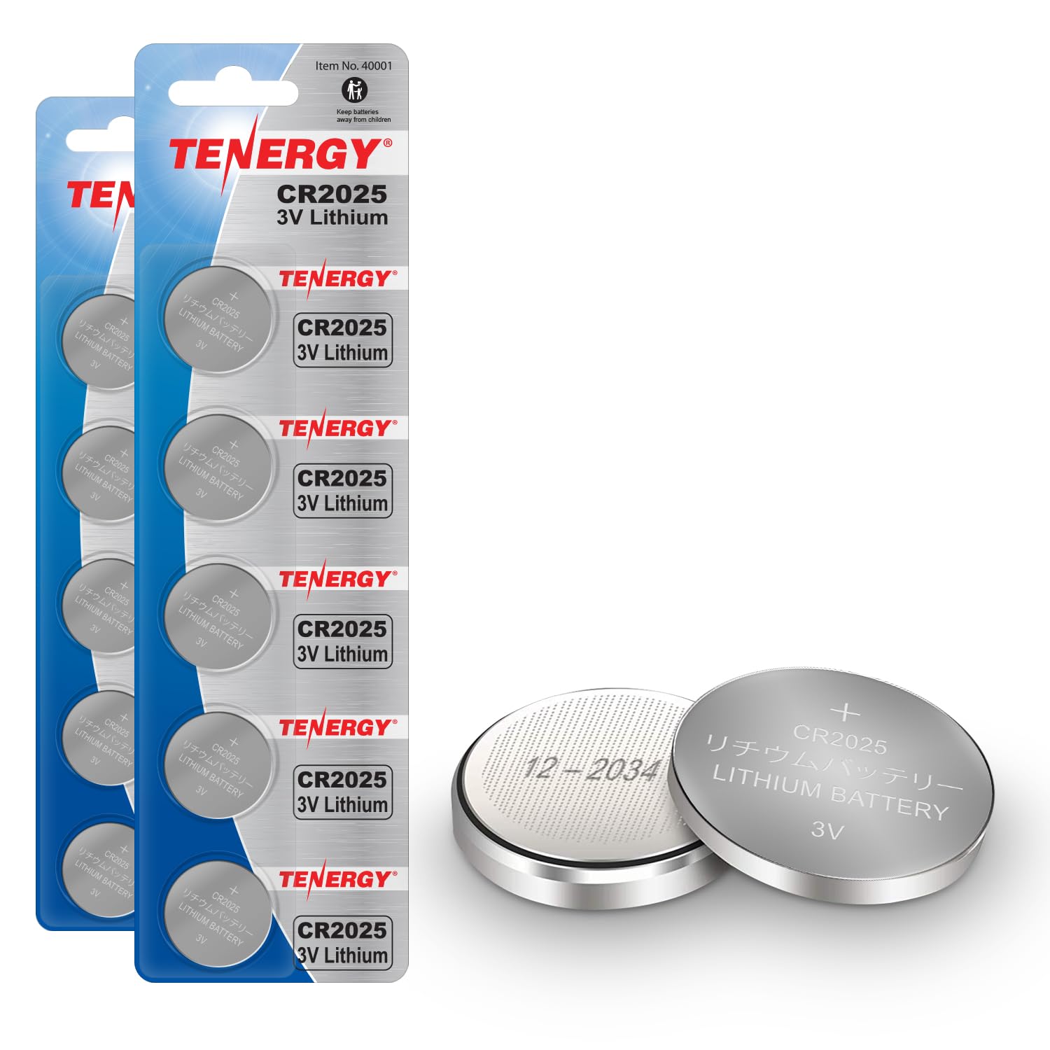 Tenergy Cr2025 3V Lithium Button Coin Cell Batteries, Ideal For Key Fob Battery Cr2025, Watches, Calculators, Thermometers, Gluc