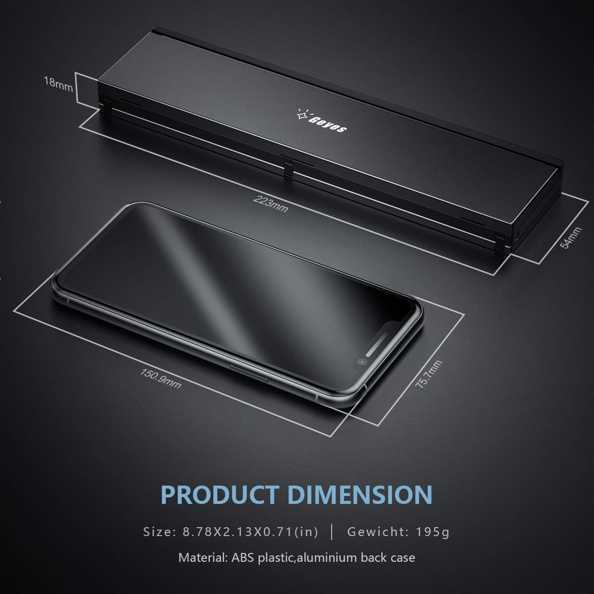 Foldable Bluetooth Keyboard Portable Folding Travel Keyboard For Iphone 15 Pro Plus/Xs/Max/X/14/13 /12/11 /Ipad/Ipad Mini 4, Samsung Android Tablet Smart Phone (Black)