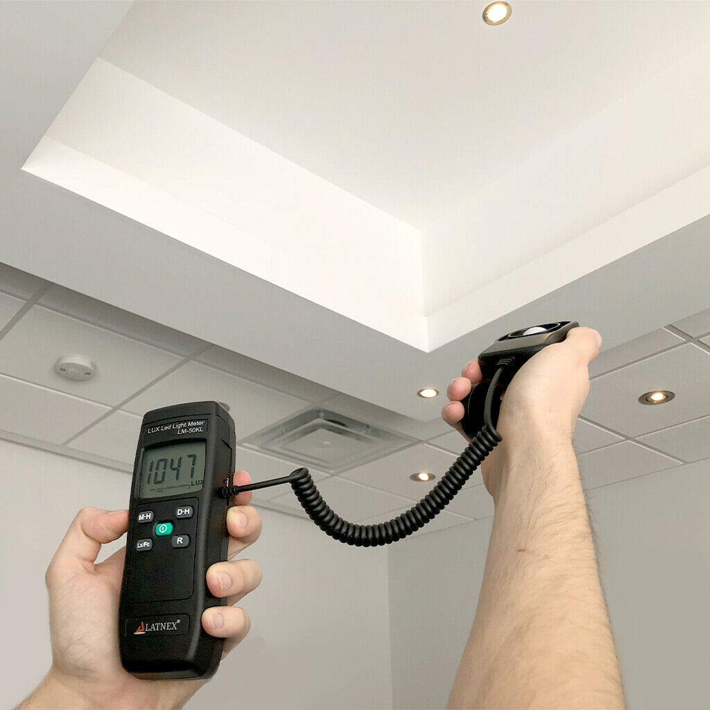 Latnex Light Meter Lm 50Kl Measures Lux/Fc   Led/Fluorescent, Industrial, Household, And Photography   Calibration Certificate I