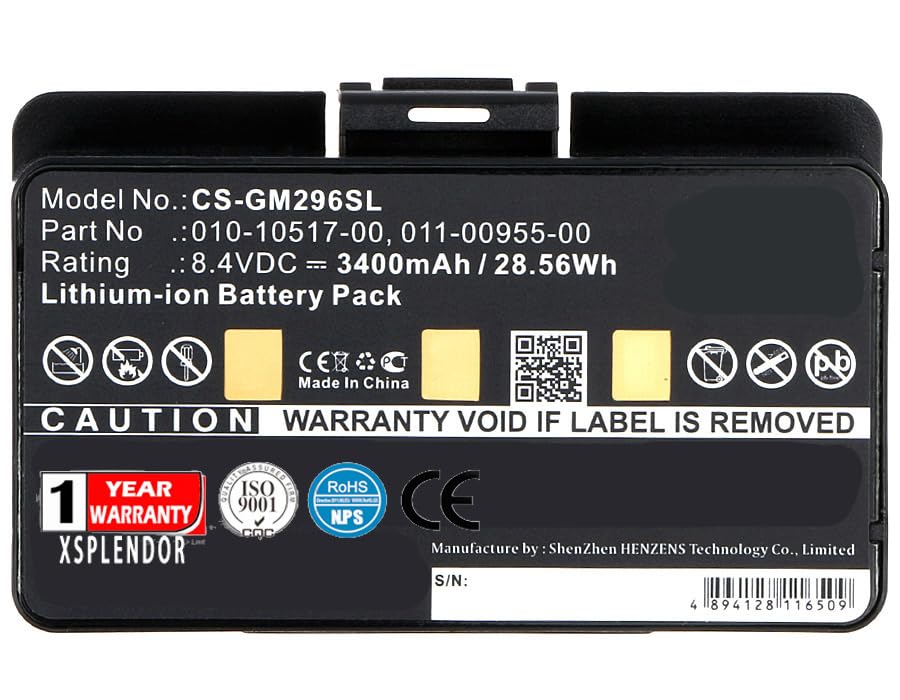 Xsplendor Replacement Battery For Garmin 010 00543 00 100054300 3580100054300 Egm478 Gpsmap 276 Gpsmap 276C Gpsmap 296 Gpsmap 37