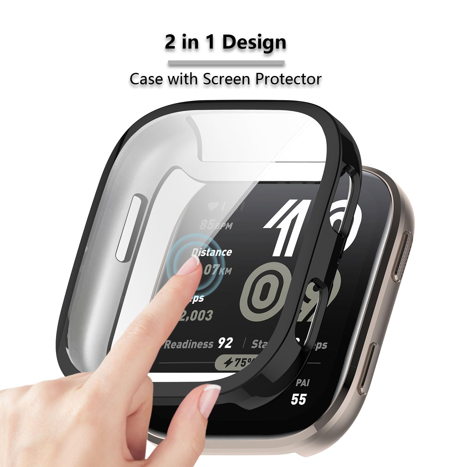 Msvueioe [3-Pack] Screen Protector & Case Compatible With Amazfit Bip 6, Soft Tpu Plated Case All-Around Protective Screen Full