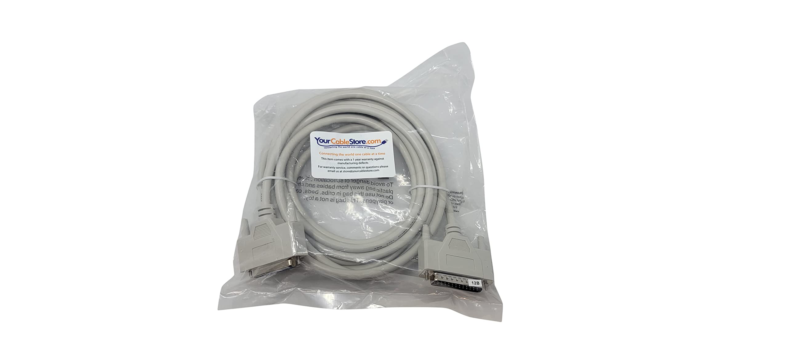 Your Cable Store Db25 25 Pin Serial Port Cable Male To Female Rs232 (015 Foot)