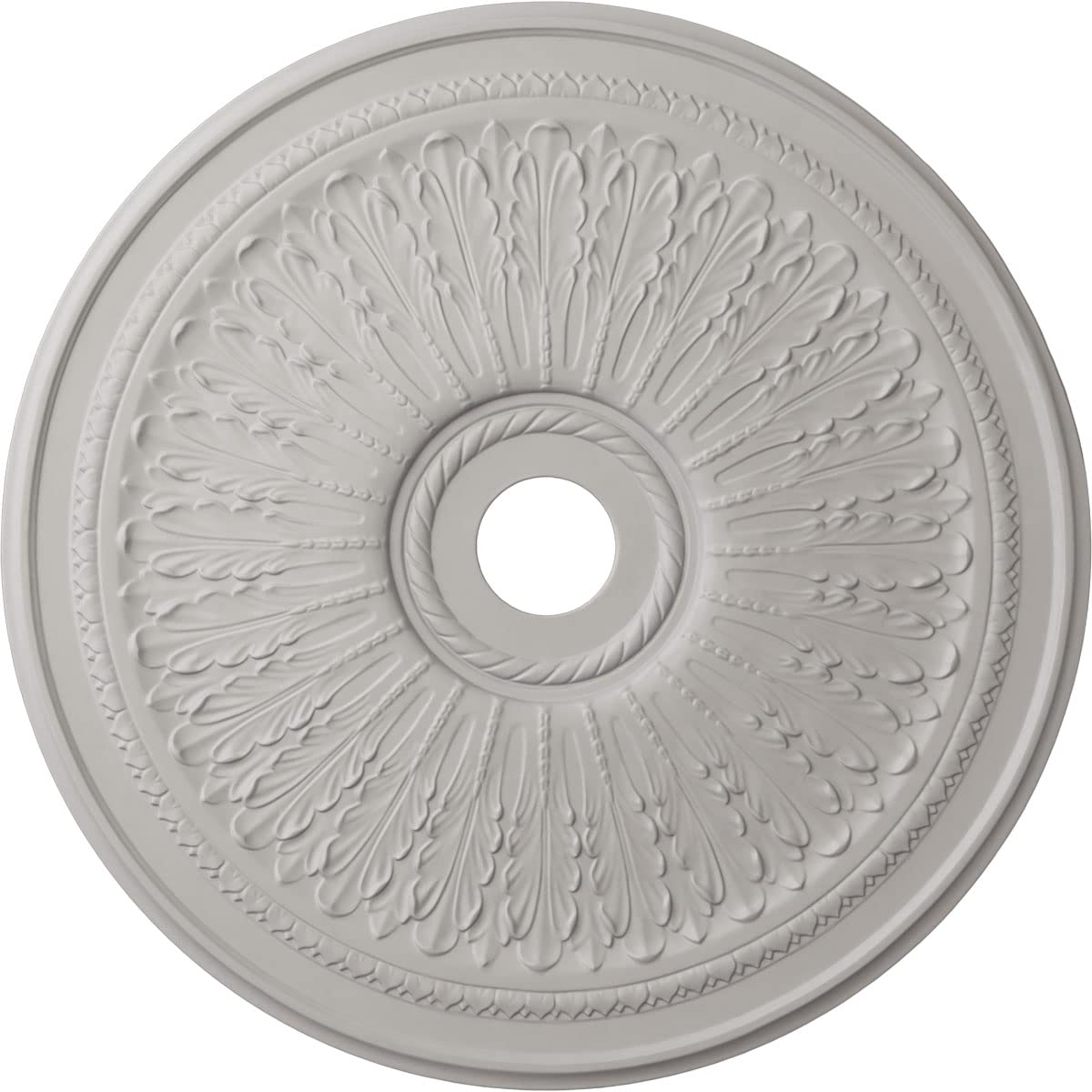 Ekena Millwork Cm29Oauwf Oakleaf Ceiling Medallion, 29 1/8''Od X 3 5/8''Id X 1''P, Hand Painted Ultra Pure White