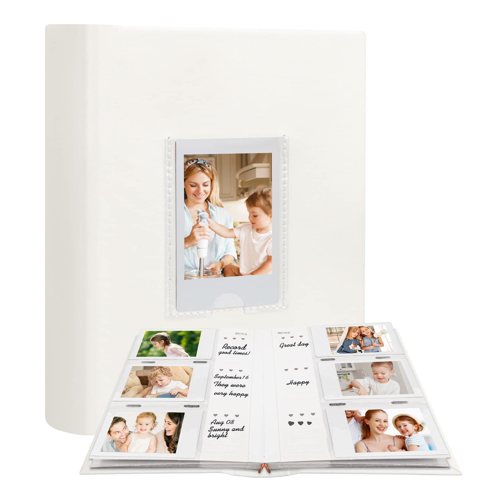 Photo Album For Fujifilm Instax Mini Camera, 180 Pockets Mini Album With Memo Areas, 2X3 Photo Album For Polaroid Mini Camera, Fujifilm Instax Mini 1112 9 8 40 Evo Instant Camera, White