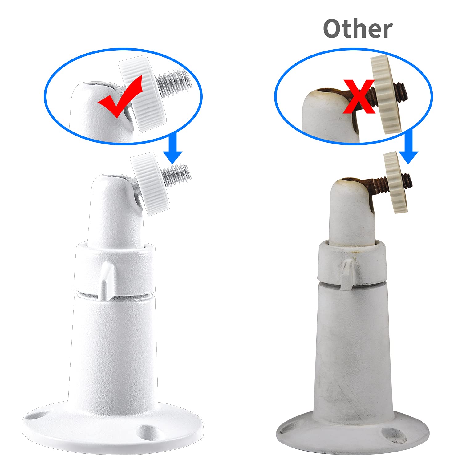 Security Camera Universal Mounting Bracket,Adjustable Indoor/Outdoor Security Wall Metal Bracket, Compatible With Arlo Pro/Pro 2/Pro 3/Pro 4/Ultra/Ultra 2, & With Ring Stick Up Cam Battery (2 Pack)