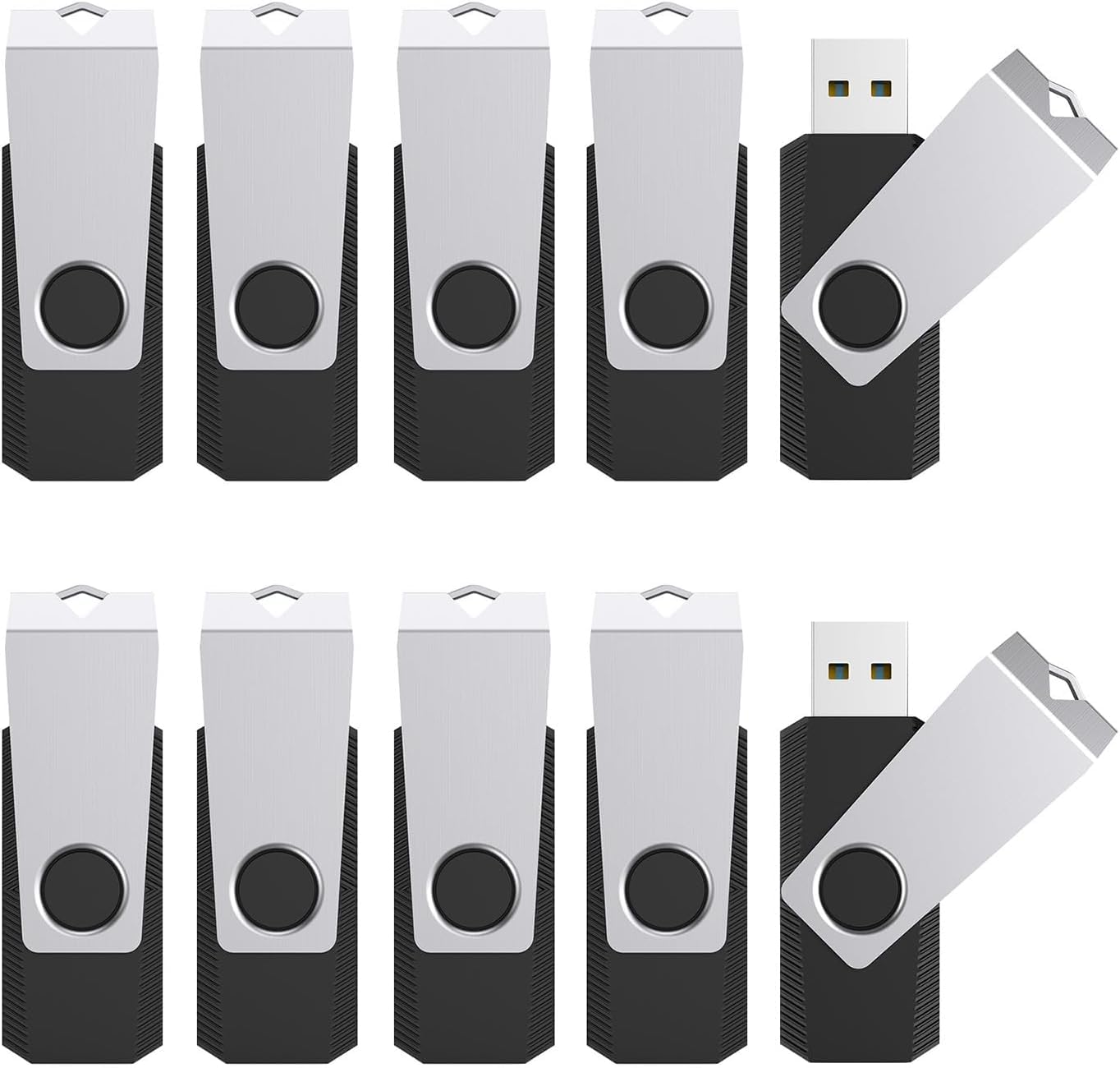Topesel Usb Storage Flash Drive,100Pcs 8Gb Bulk Usb 2.0 Flash Drive Bulk Pack, Usb Flash Drives Memory Stick, Usb Drive Thumb Drives Usb Stick Flash Memory Stick Swivel (8G, 100 Pack, Black)