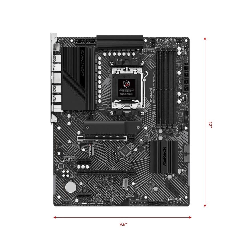 Asrock B650 Pg Lightning Atx Motherboard: Amd Am5 Ryzen 9000/8000/7000, Ddr5 7200+ Oc, Pcie 5.0 M.2, Usb 3.2 Gen2X2 Type-C, 2.5G