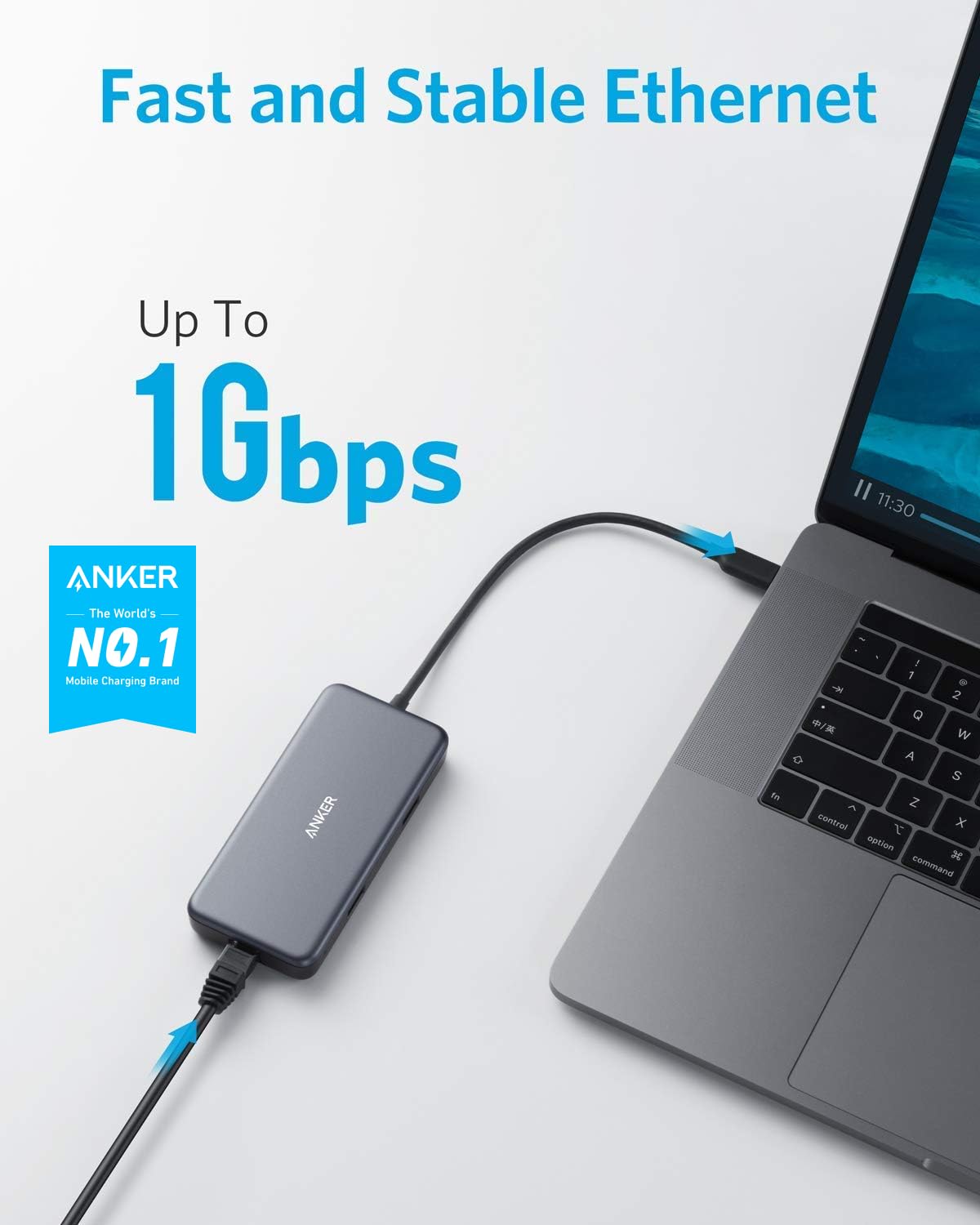 Anker Usb C Hub, 7-In-1 Usb C Adapter, With 4K Hdmi, 60W Power Delivery, 1Gbps Ethernet, 2 3.0 Ports, Sd And Microsd Card Reader