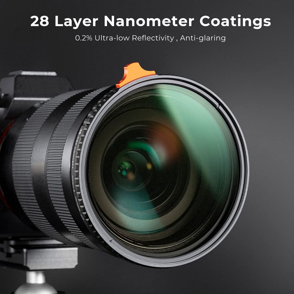 K&F Concept 43Mm Putter Variable Nd Filter Nd2 400 (1 9 Stops) 28 Multi Layer Coatings Import Agc Glass Adjustable Neutral Densi