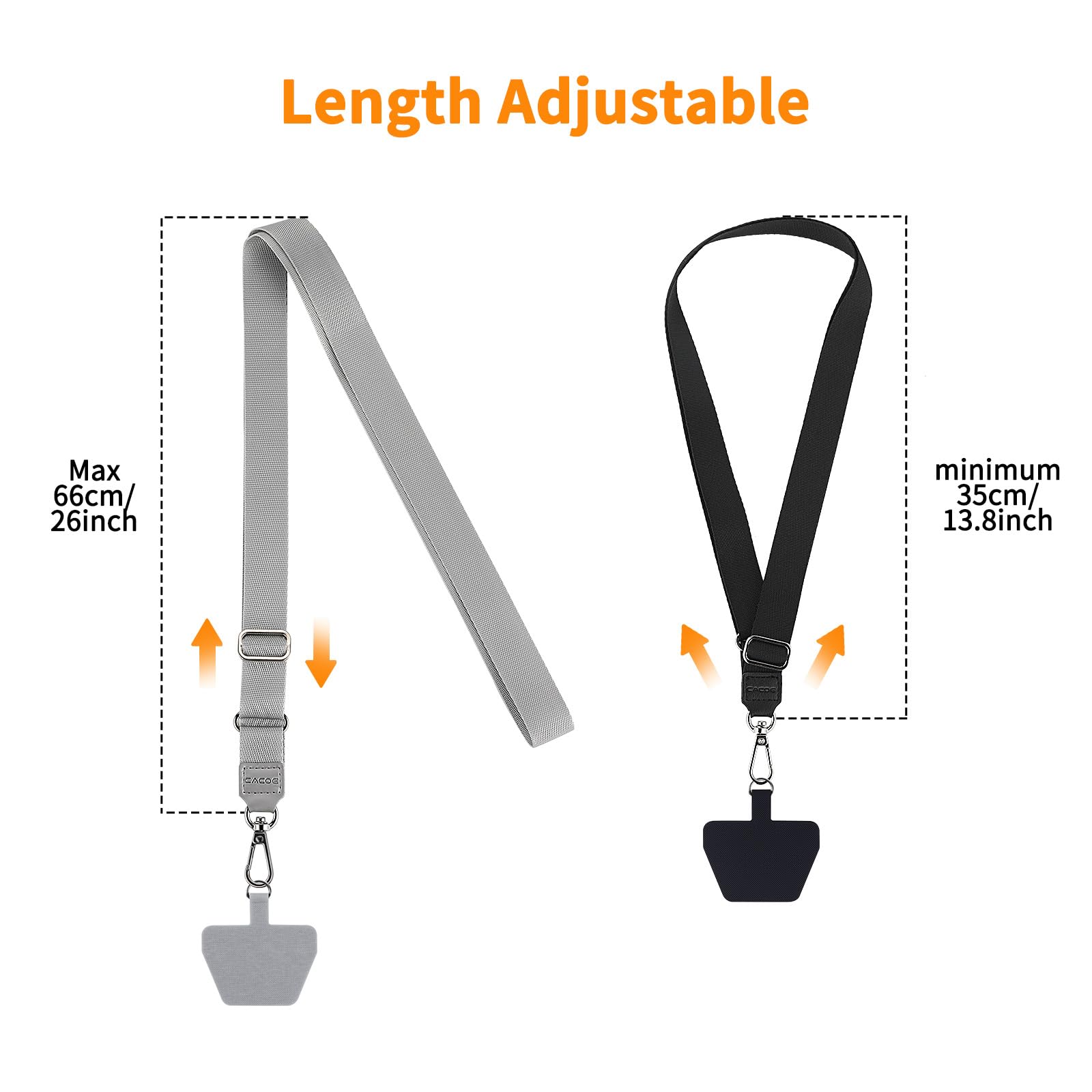 Cacoe Phone Lanyard 2 Pack 2    Adjustable Neck Strap,2    Phone Patches,Universal Cell Phone Multifuctional Patch Lanyards Comp