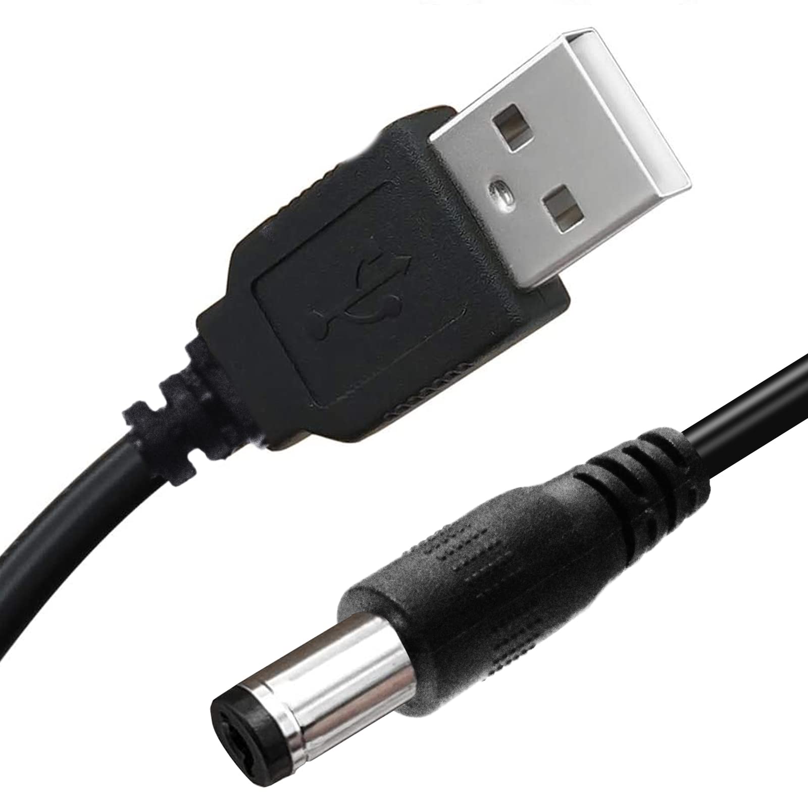 USB DC 5V to DC 5V Cable - USB to 5V Voltage Power Supply Cable with DC Jack 5.5 x 2.1mm for Fan, Table Lamp, Bluetooth Audio, W