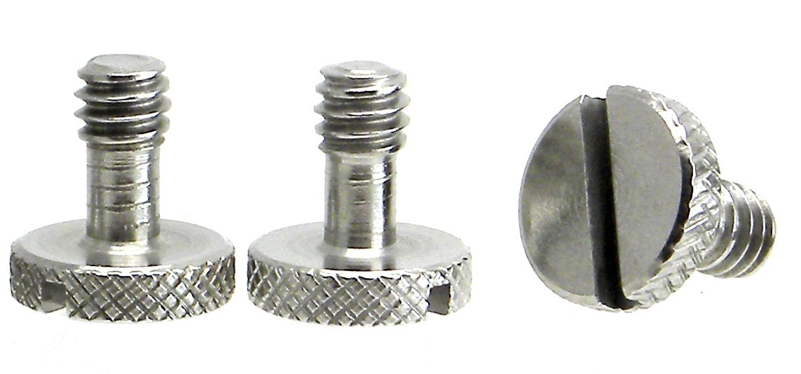 Steel Screws 1/4' Tripod Quick Release Qr Plate Camera Flathead Slot Stainless Ss Ideal For Manfrotto / Sachtler (3 Pack)
