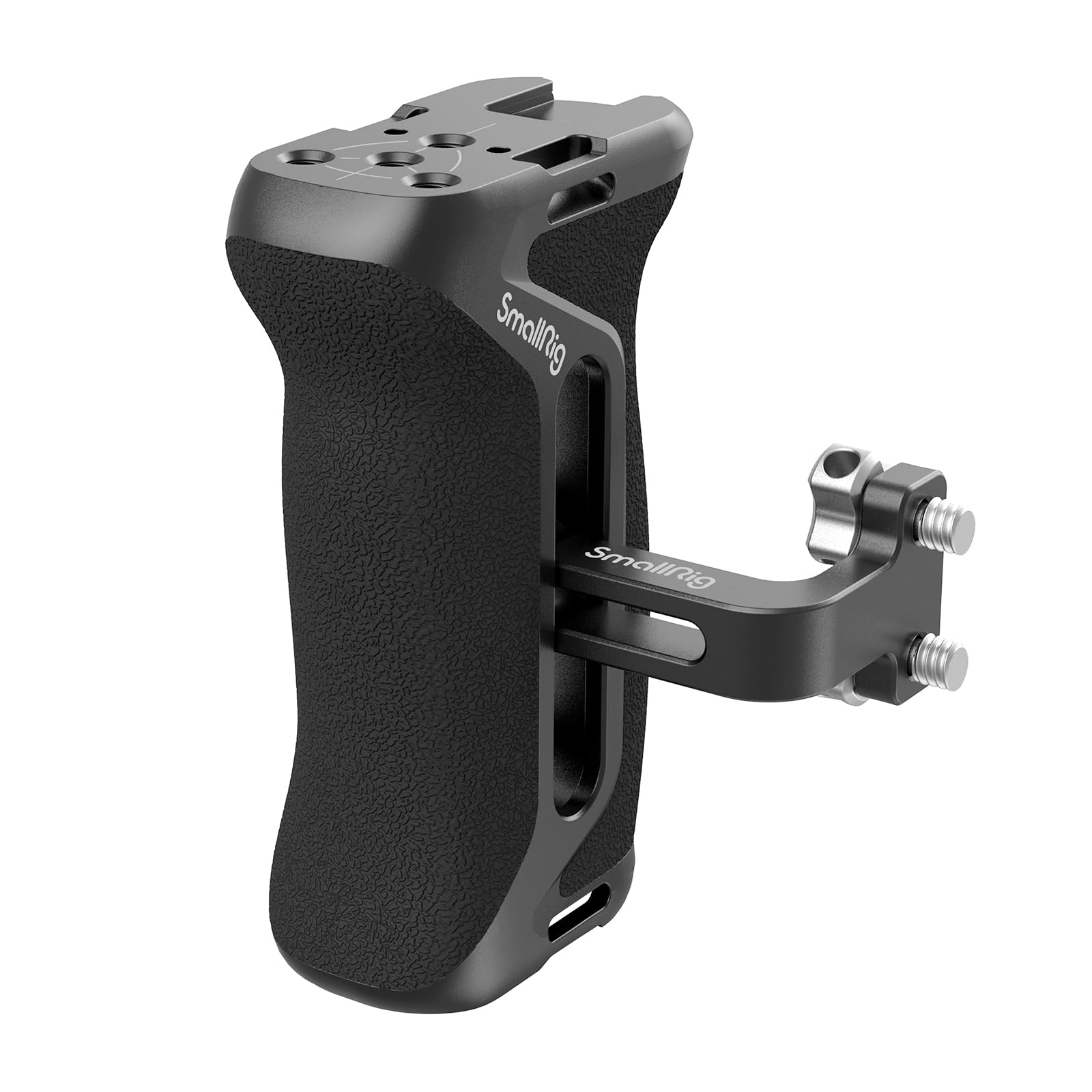SmallRig Aluminum Side Handle for Camera Cages, Universal Ergonomic Side Handgrip with Bulit-in 1/4-20 Locating Hole, Strap Hole