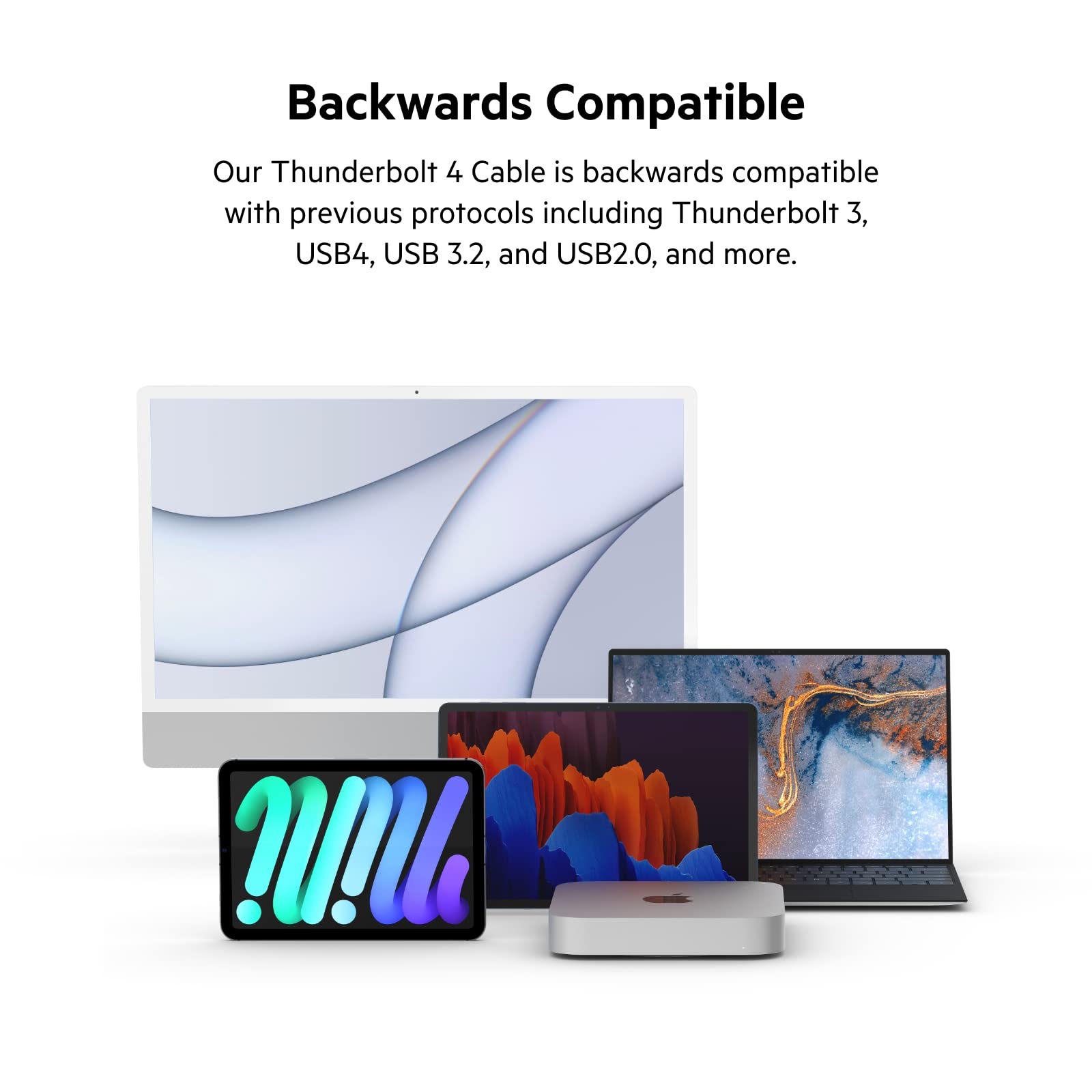 Belkin Active Thunderbolt 4 Cable (2M 66Ft), Usb Type C Connection With 100W Power Delivery Pd Enabled, Usb 4 Compliant And Comp