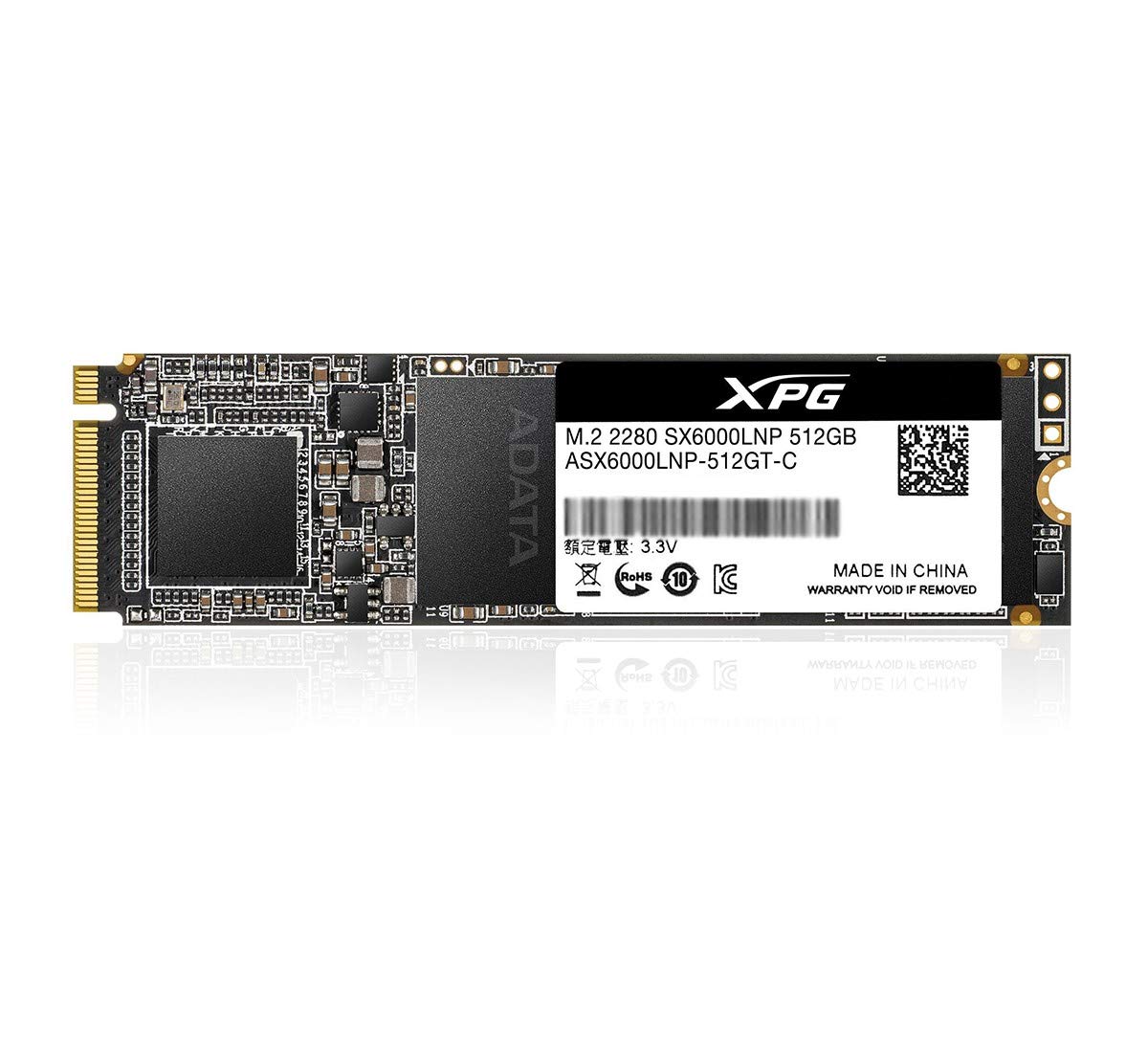 Xpg Sx6000 Lite 512Gb Pcie 3D Nand Pcie Gen3X4 M.2 2280 Nvme 1.3 R/W Up To 1800/1200Mb/S Ssd (Asx6000Lnp 512Gt C)