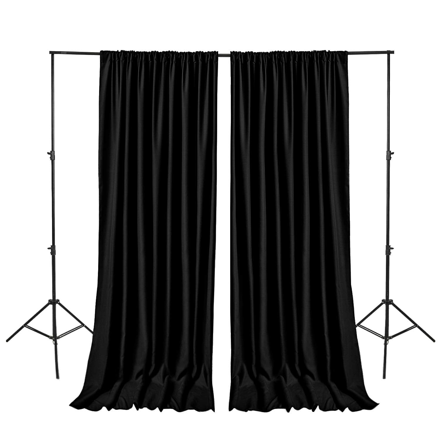 Hiasan Black Backdrop Curtains For Parties, Polyester Photography Backdrop Drapes For Family Gatherings, Wedding Decorations, 5F