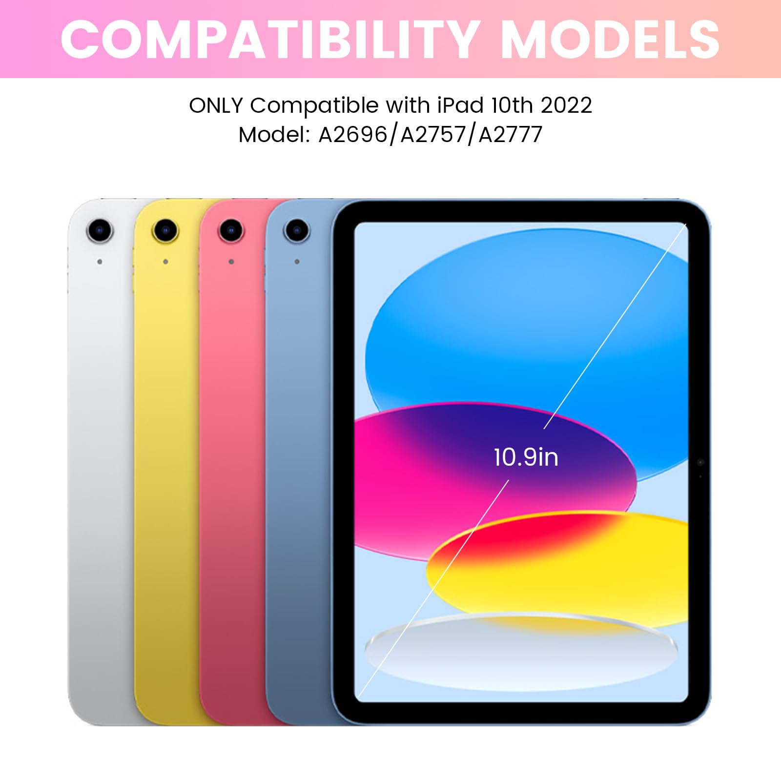 Lama Slim Detachable Keyboard Case For Ipad 10Th Generation 10.9'' 2022 (A2696/A2757/A2777), Wireless Keyboard Case With Pencil