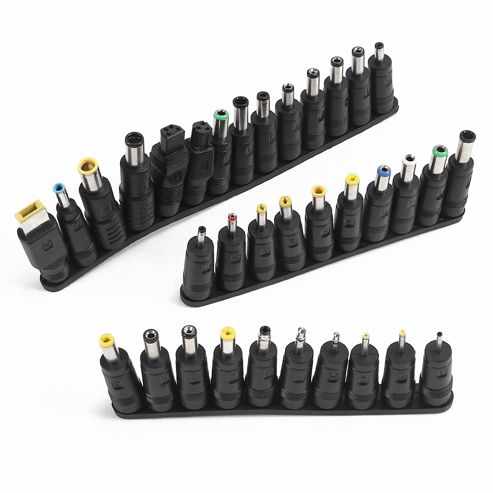 34Pcs Universal 5.5Mm X 2.1Mm Dc Ac Connector Power Adapter Tips Connector Power Socket Kits Compatible With Lenovo Thinkpad Laptop Charger Power Supply Convert Plug Set
