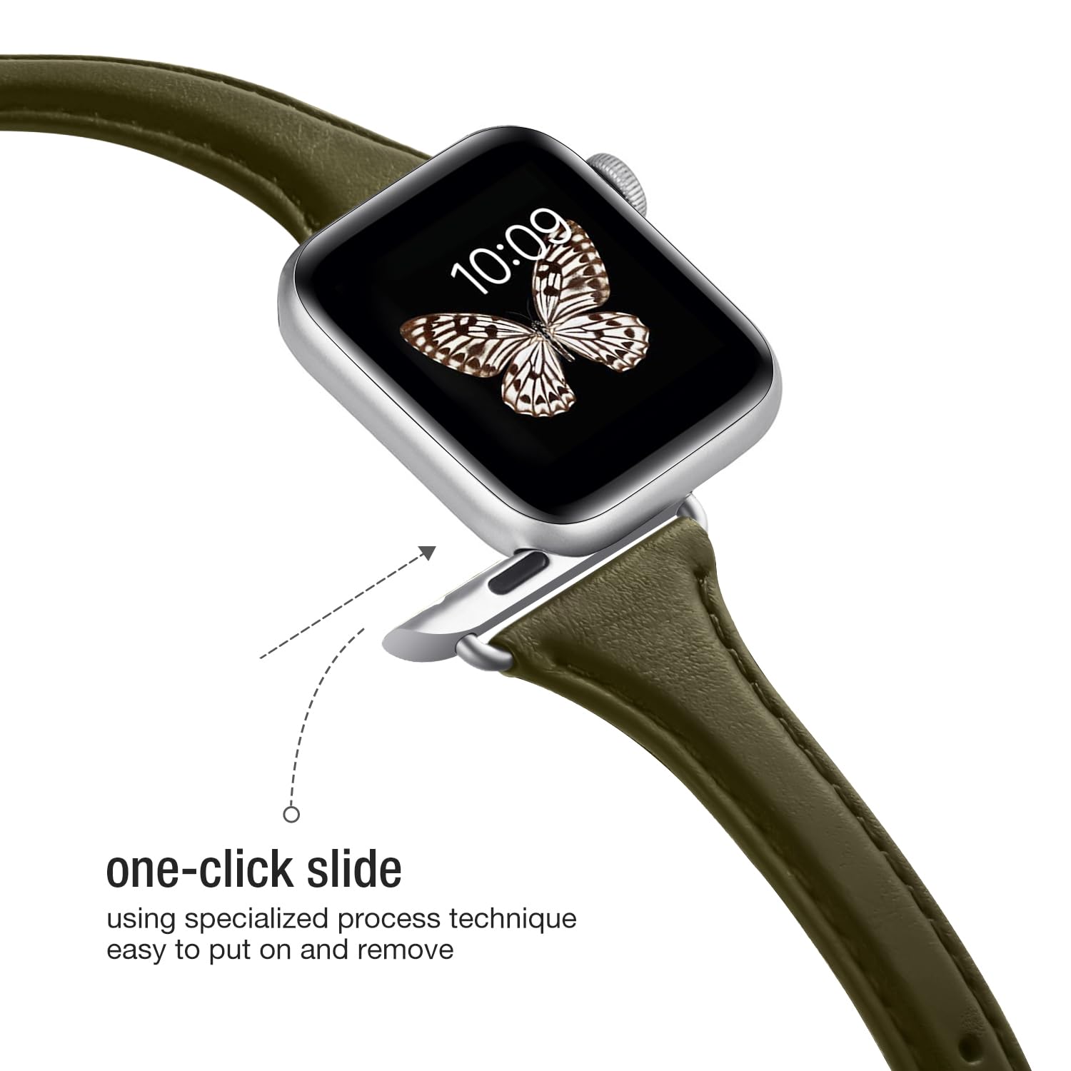 Wfeagl Leather Bands Compatible With Apple Watch Band 38Mm 40Mm 41Mm Women, Top Grain Leather Strap Slim & Thin Replacement Wris