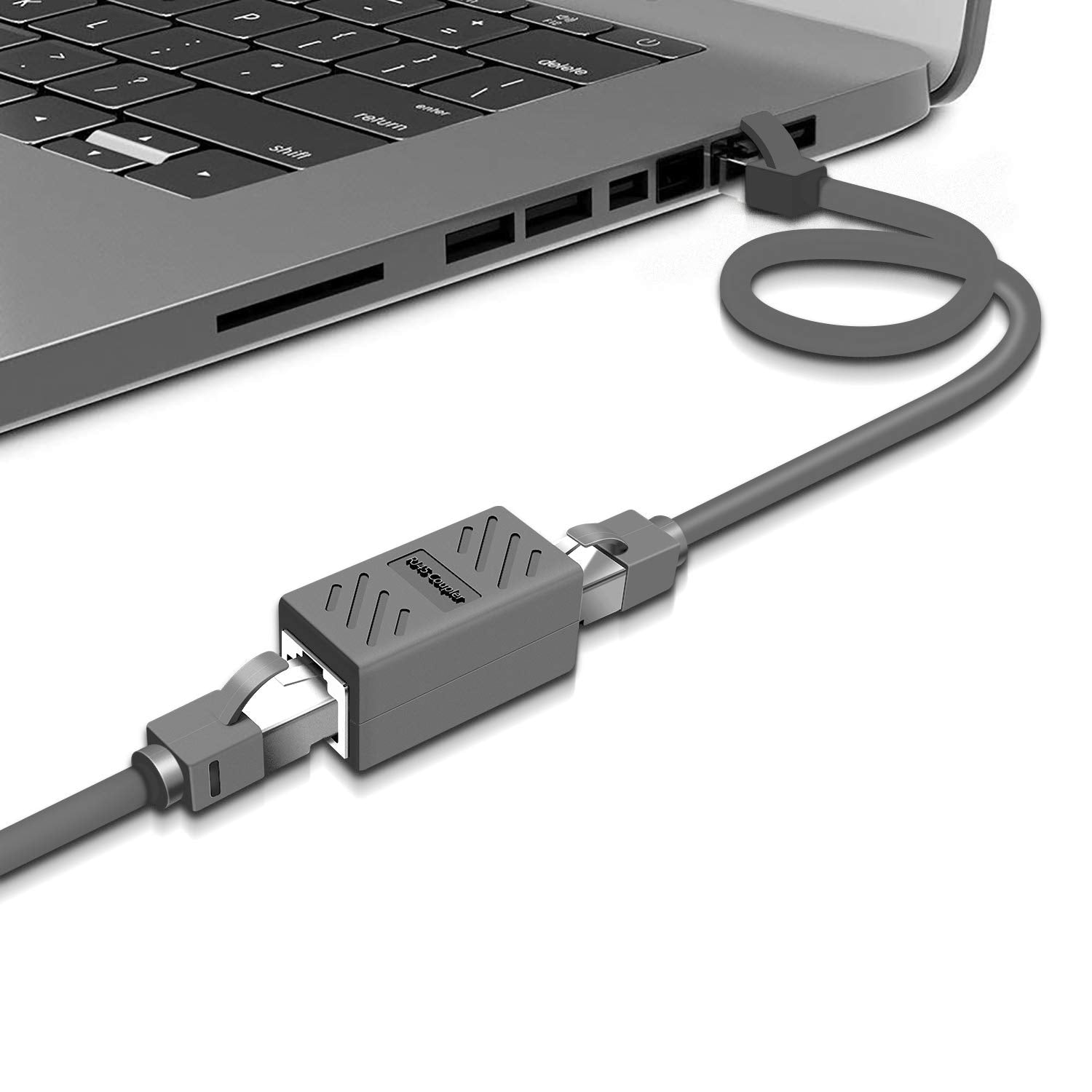 Y.D.F Network Cable Coupler, Rj45 Adapter Rj45 Coupler Shielded Inline Coupler For Cat7/Cat6/Cat5E/Cat5 Ethernet Cable Extender Connector Ethernet Cable Connectors Female To Female(Gray 5 Pack)