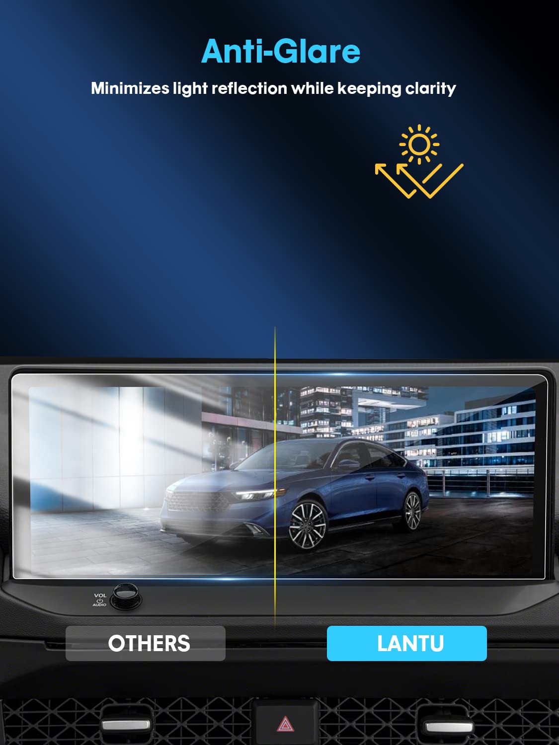 Lantu Car Screen Protector For Honda Accord 2024 2023 Accessories 12.3'' Navigation Tempered Glass Touch Screen Anti Glare For A