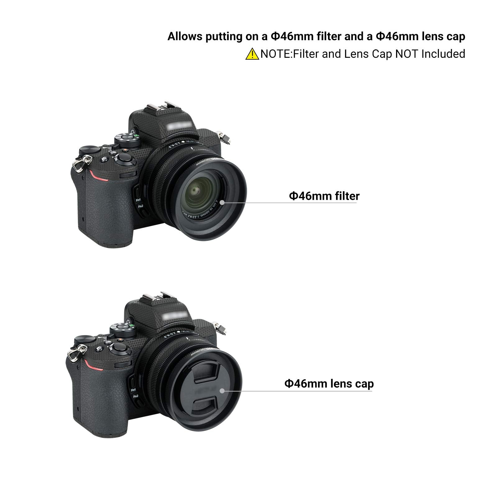 Screw On Mount Camera Lens Hood For Nikon Nikkor Z Dx 16 50Mm F3.5 6.3 Vr On Z30 Z Fc Z 50 Z50, Replace Hn 40 Lens Hood Protecto