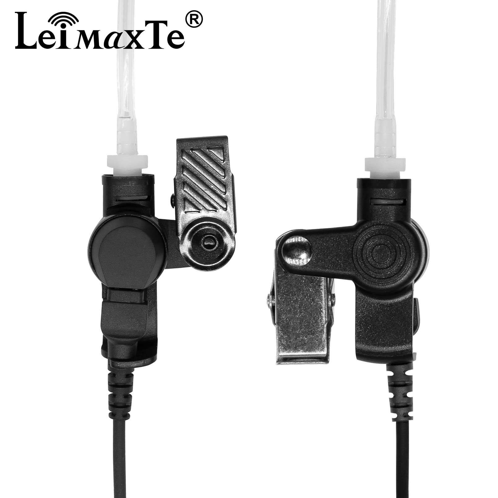 Leimaxte Two Way Radio Headset Compatible With Baofeng, Kenwood 2 Pin Walkie Talkie Surveillance Earpiece With Mic Ptt, Acoustic Tube