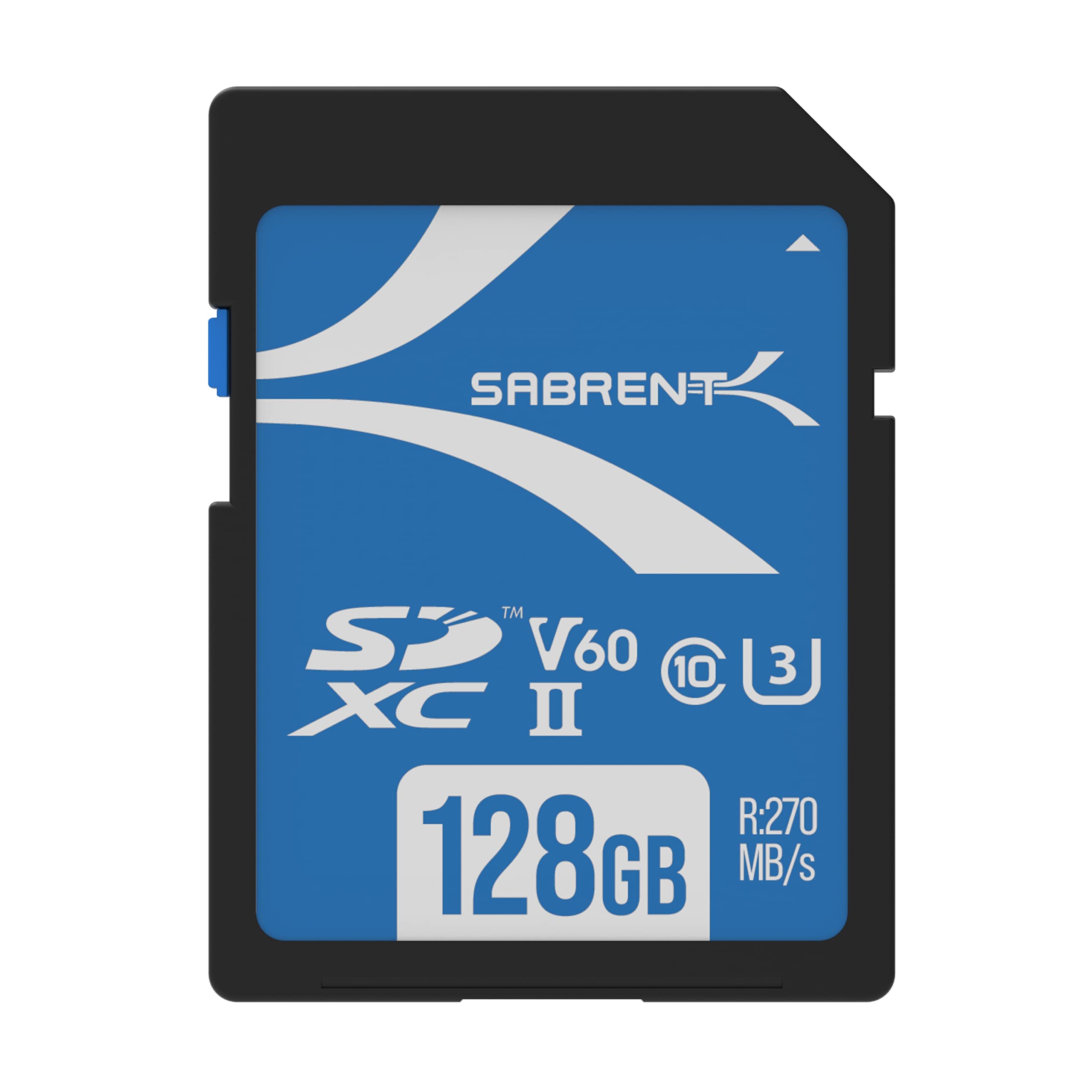 SABRENT Rocket V60 SD UHS II Memory Card   128GB, High Def Video Recording, R270MB/s W170MB, V60 U3 A1 Performance (SD TL60 128GB)