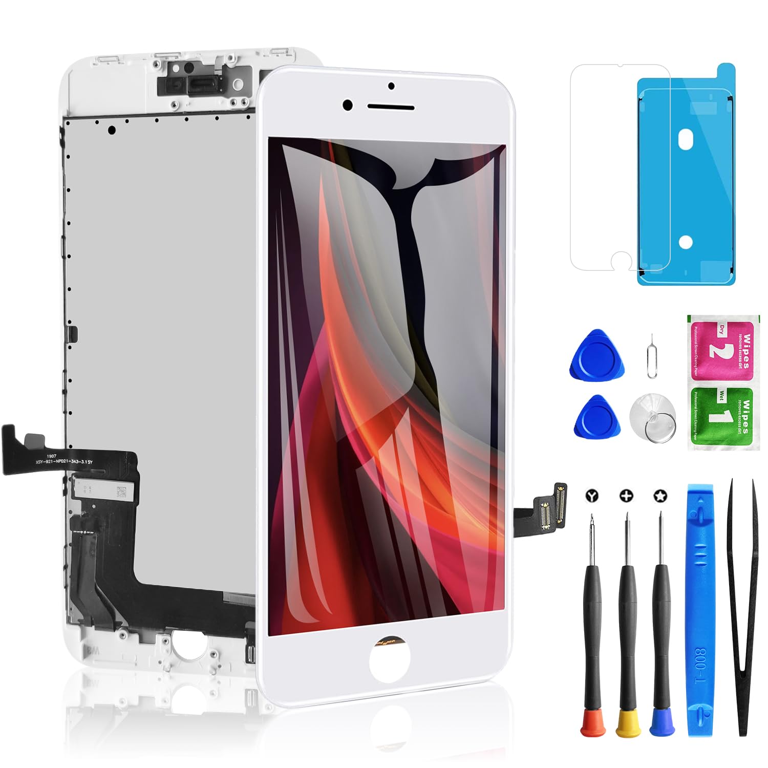 Diykitpl for iPhone 8 Plus Screen Replacement White 5.5 Inch, 3D Touch LCD Digitizer Display for iPhone 8 Plus, with Repair Tool