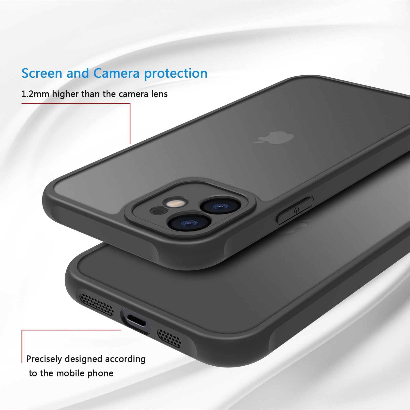 Pinlisheng Matte Case For Iphone 11 Case,Shockproof Protective Hard Back Slim Phone Case,Frosted Translucent Back Phone Cover, A