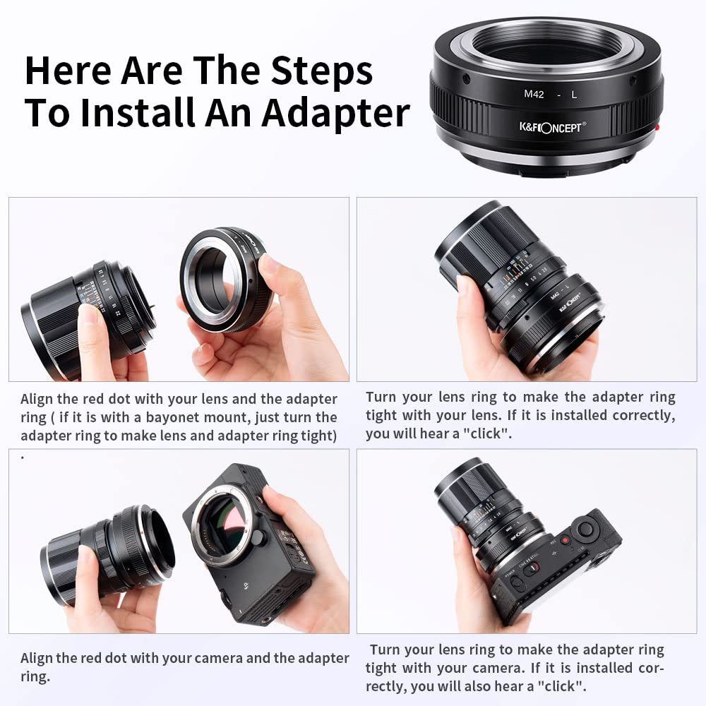 K&F Concept Lens Mount Adapter M42 L Manual Focus Compatible With M42 Lens To L Mount Camera Body