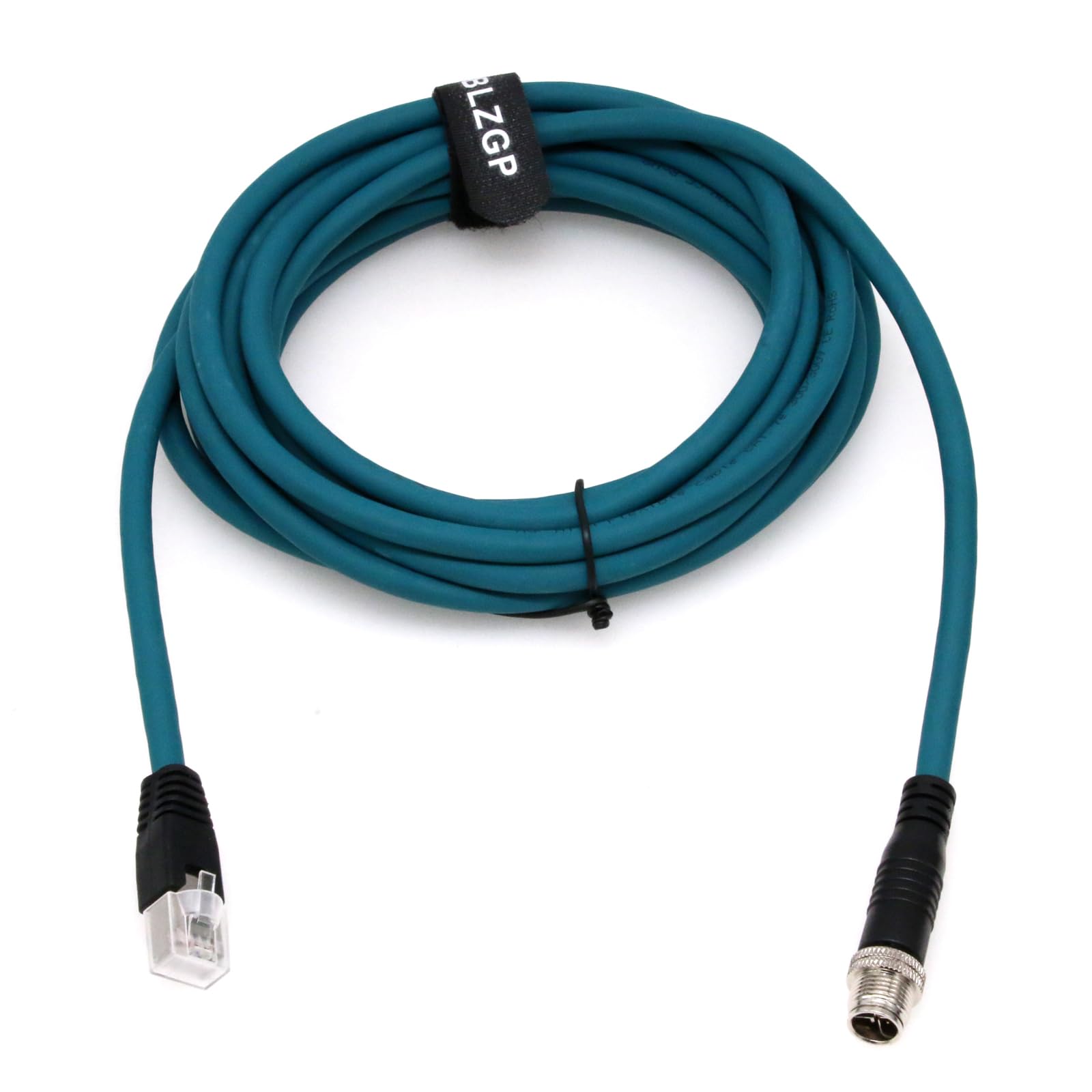 Zblzgp M12 Gigabit High Flex Cat7E Industrial Ethernet Cable 8 Pin X Code Male To Rj45 Networking Shielded Quick Connect For Ind