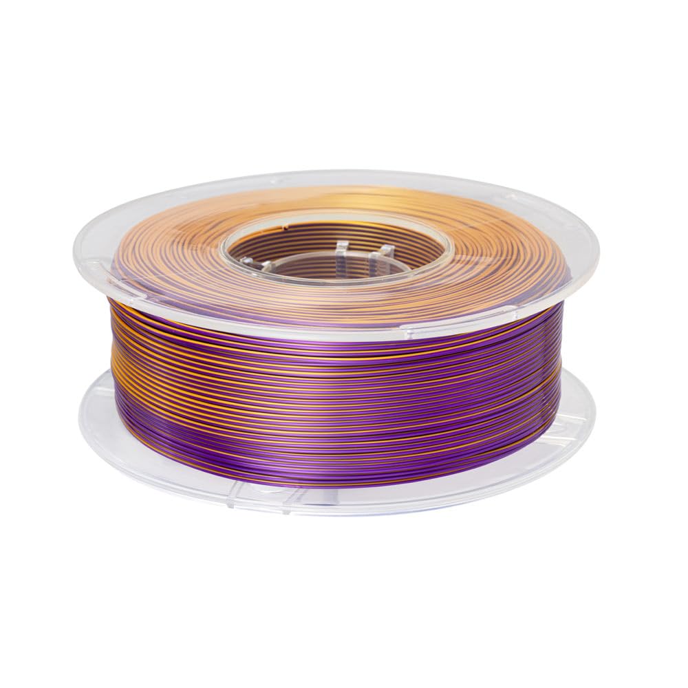 Cc3D Silk Dual Color Filament Gold Purple Pla Filament 1.75Mm 1Kg 3D Printer Filament 2 Color Coextrusion Filament Pla Shiny Met