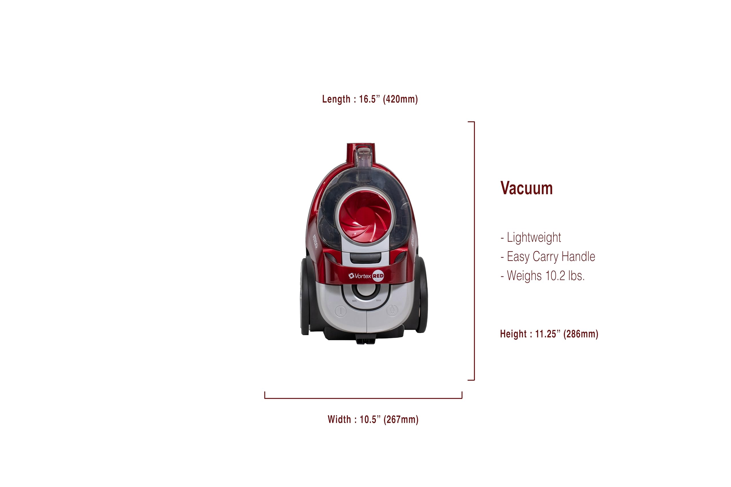 Atrix Vortex Red Bagless Hepa Canister Vacuum