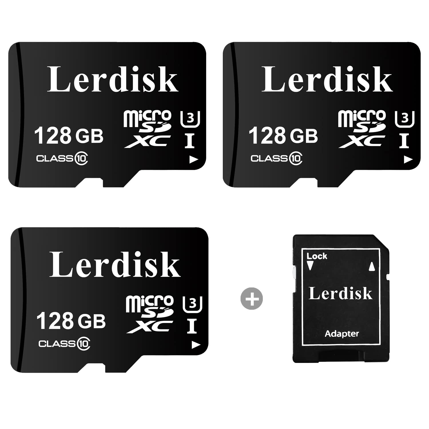 Lerdisk Factory Wholesale Micro Sd Card 128Gb U3 Pack Of 3 In Bulk Micro Sdxc With Adapter Produced By Authorized Licencee(128Gb