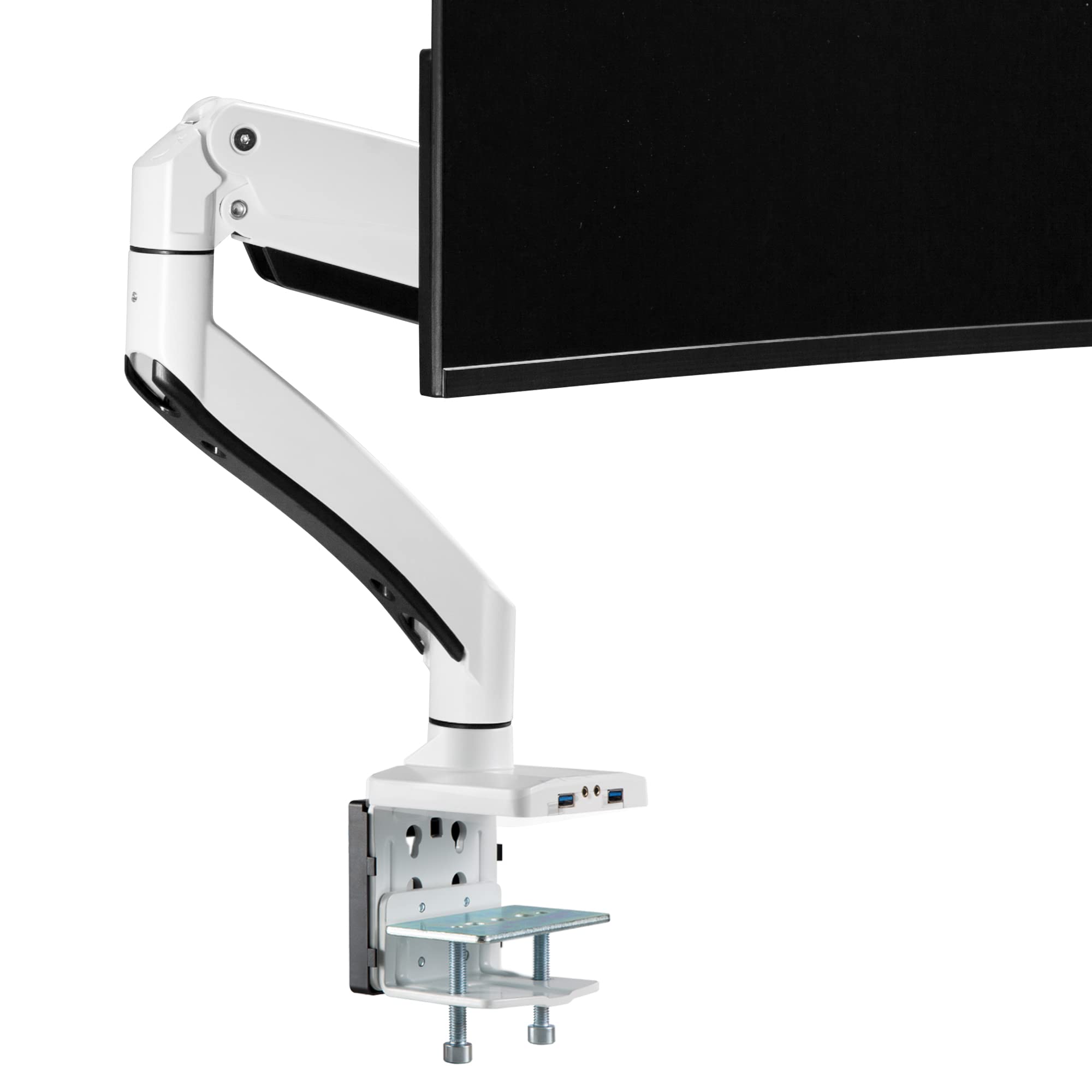 AVLT Single 17-49 Super Ultrawide Monitor Arm for Screens Up to 50 lbs, Premium Aluminum Desk Stand, Adjustable Pneumatic Height