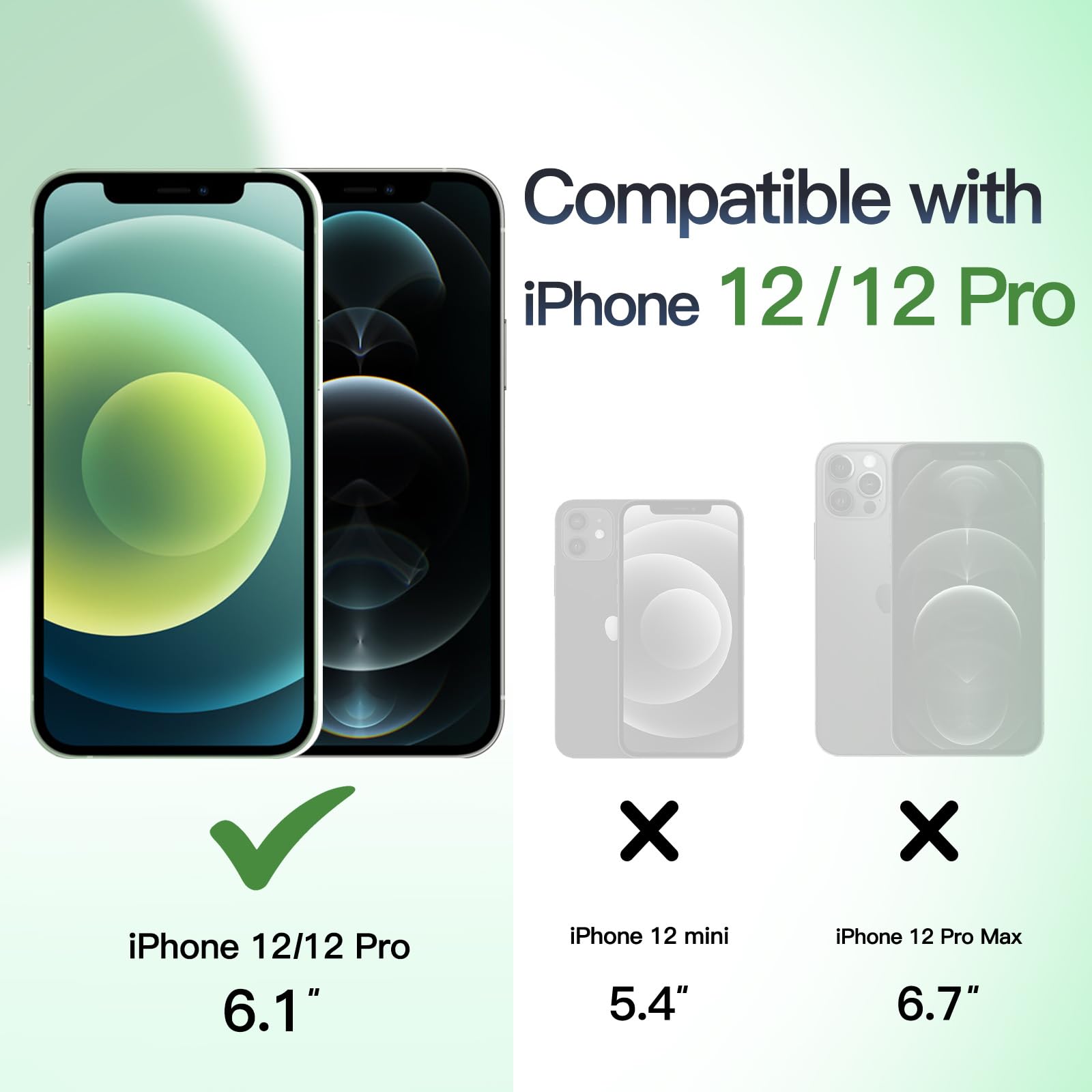 Jetech Wallet Case For Iphone 12/12 Pro 6.1-Inch With Card Holder, Dual Layer Shockproof Protective Phone Cover, Sliding Hidden