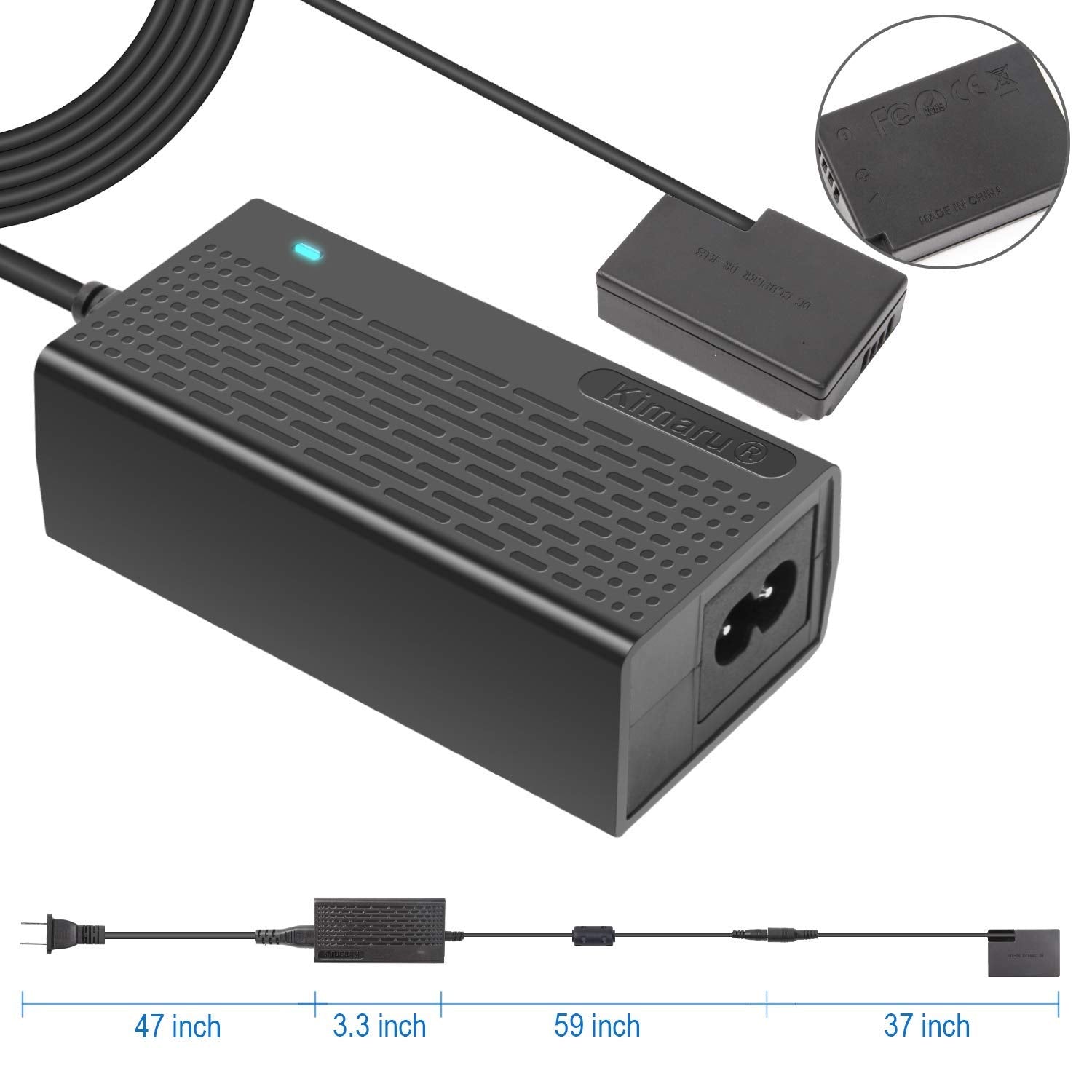 Kimaru Ack E18 Dr E18 Dc Coupler Lp E17 Dummy Battery Ac Power Adapter Kit For Canon Eos Rebel Sl2 Sl3 T6I T6S T7I T8I 200D 200D Ii 250D 750D 760D 800D 77D 8000D Kiss X8I X9I X10 Cameras.