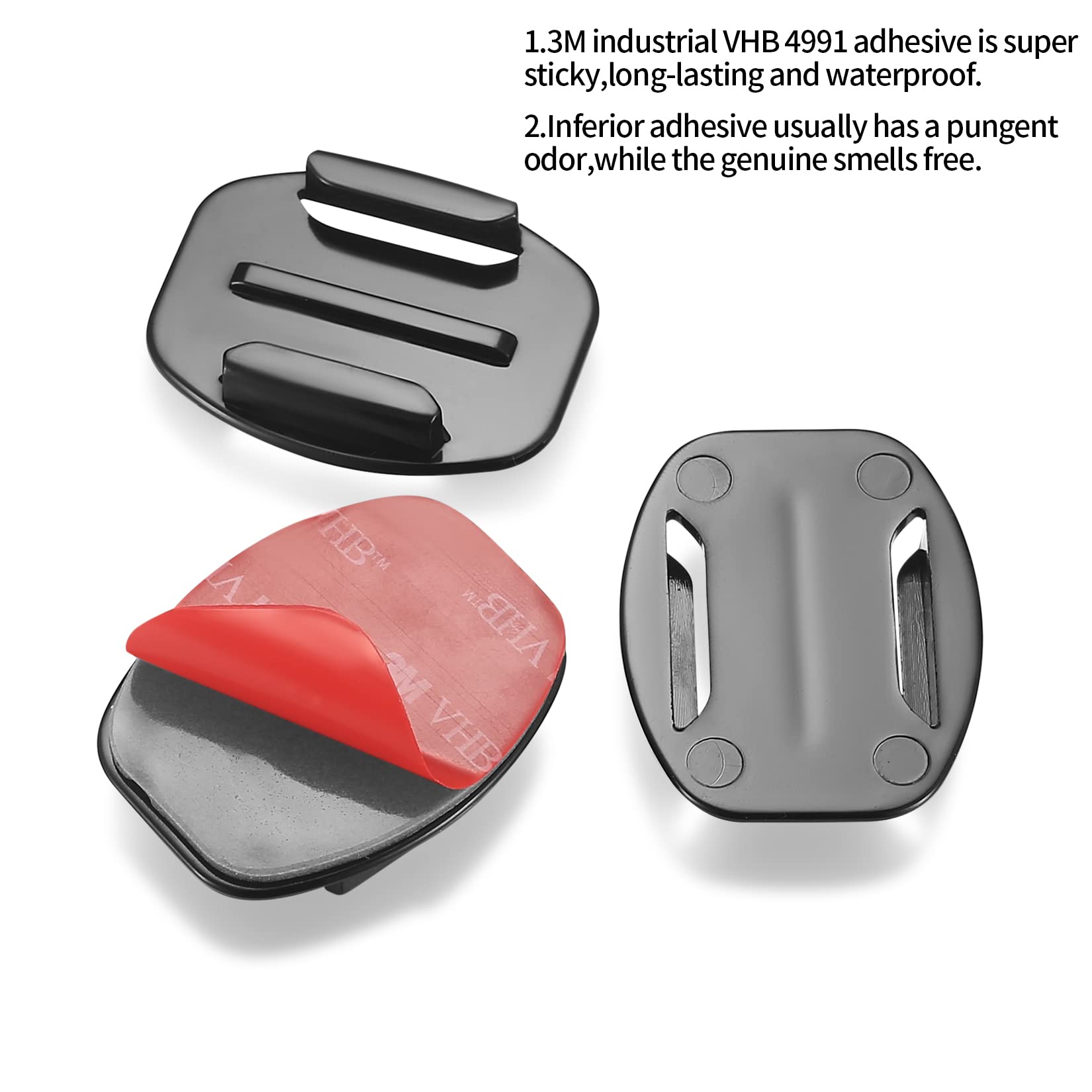 Fulushouxi 18 Set Helmet Adhesive Sticky Mount, Compatible With Gopro Hero 10/9/8/7, Fusion, 6/5/4, Session, Action Camera