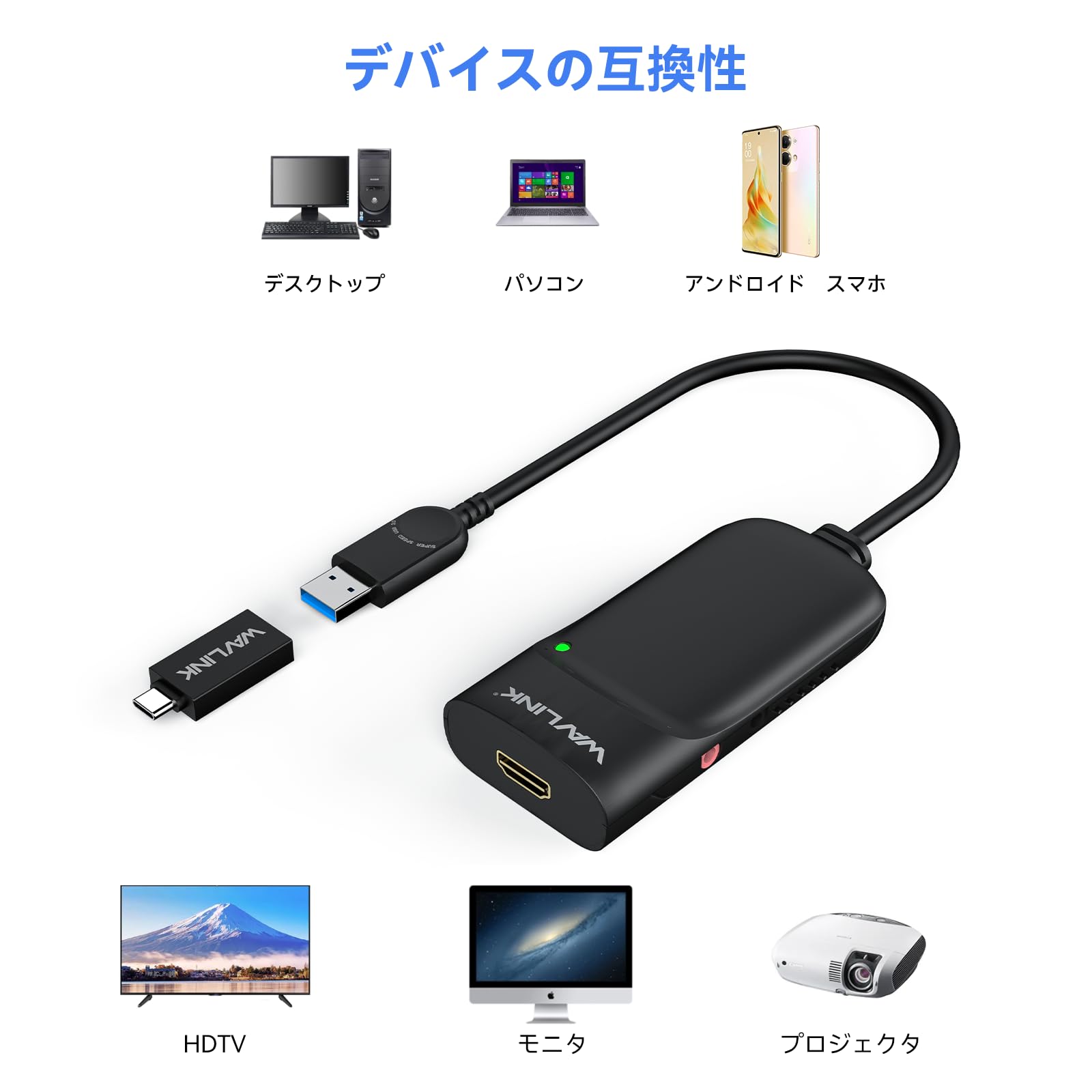 Wavlink Usb 3.0 To Hdmi Universal Video Adapter, Displaylink Chips Supports Up To 6 Monitor Displays, Compatible With Windows, Macos, Ubuntu 20.04,22.04,Lts, Chromeos Upgrade Version