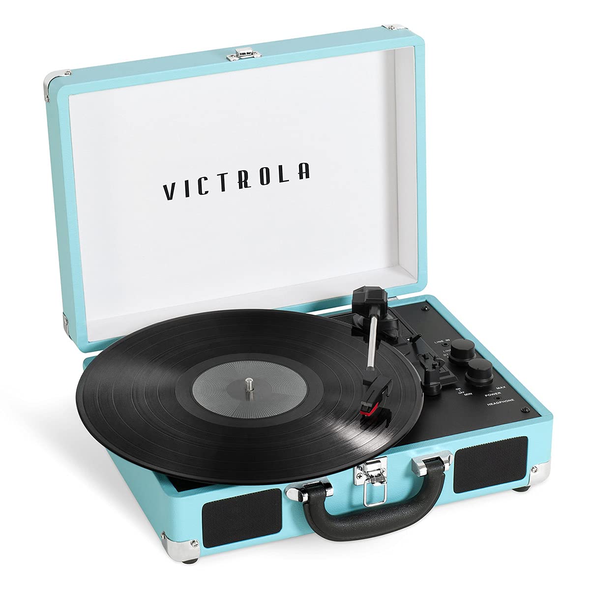 Victrola Journey+ Bluetooth Suitcase Record Player, Turquoise (Vsc 400Sb Trq Sdf)