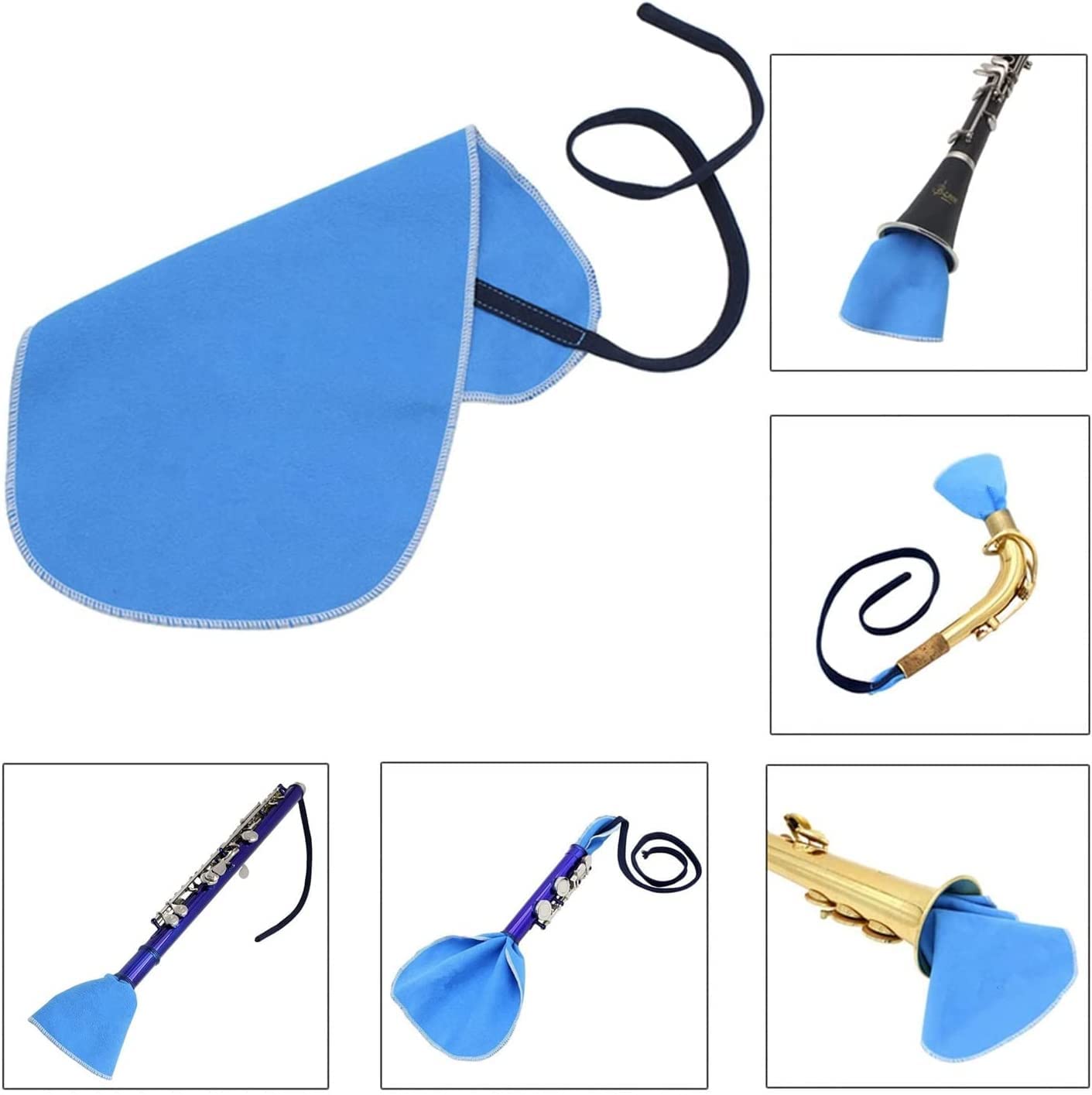 Skyneo Saxophone Cleaning Kit, Clarinet Cleaning Kit With Maintenance Kit,Cork Grease,Swab,Strap,Cleaning Cloth,Thumb Rest,Reed