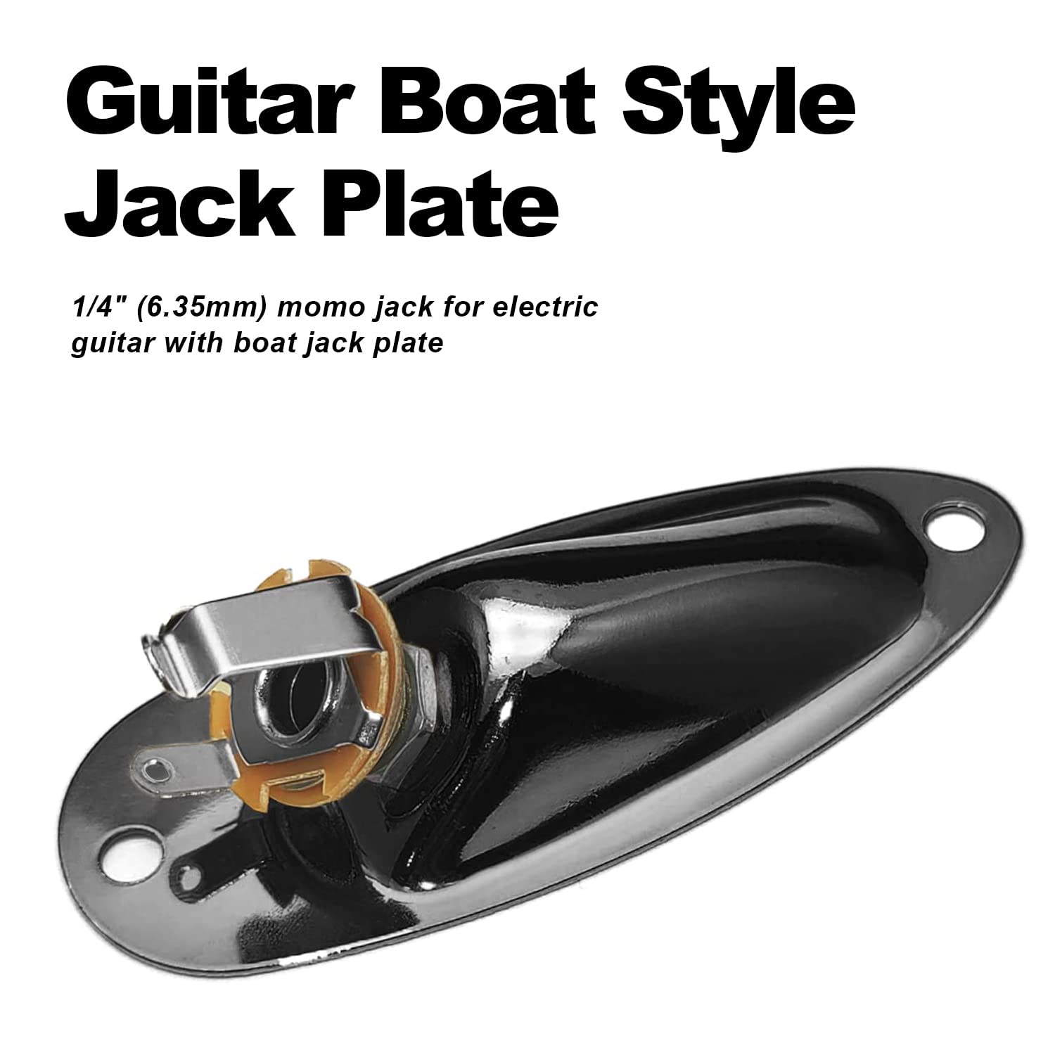 Harpfeas Guitar Input Jack Socket Plate Output Loaded Boat Style 1/4 Inch For Fender Stratocaster Strat St Mono Electric Guitar