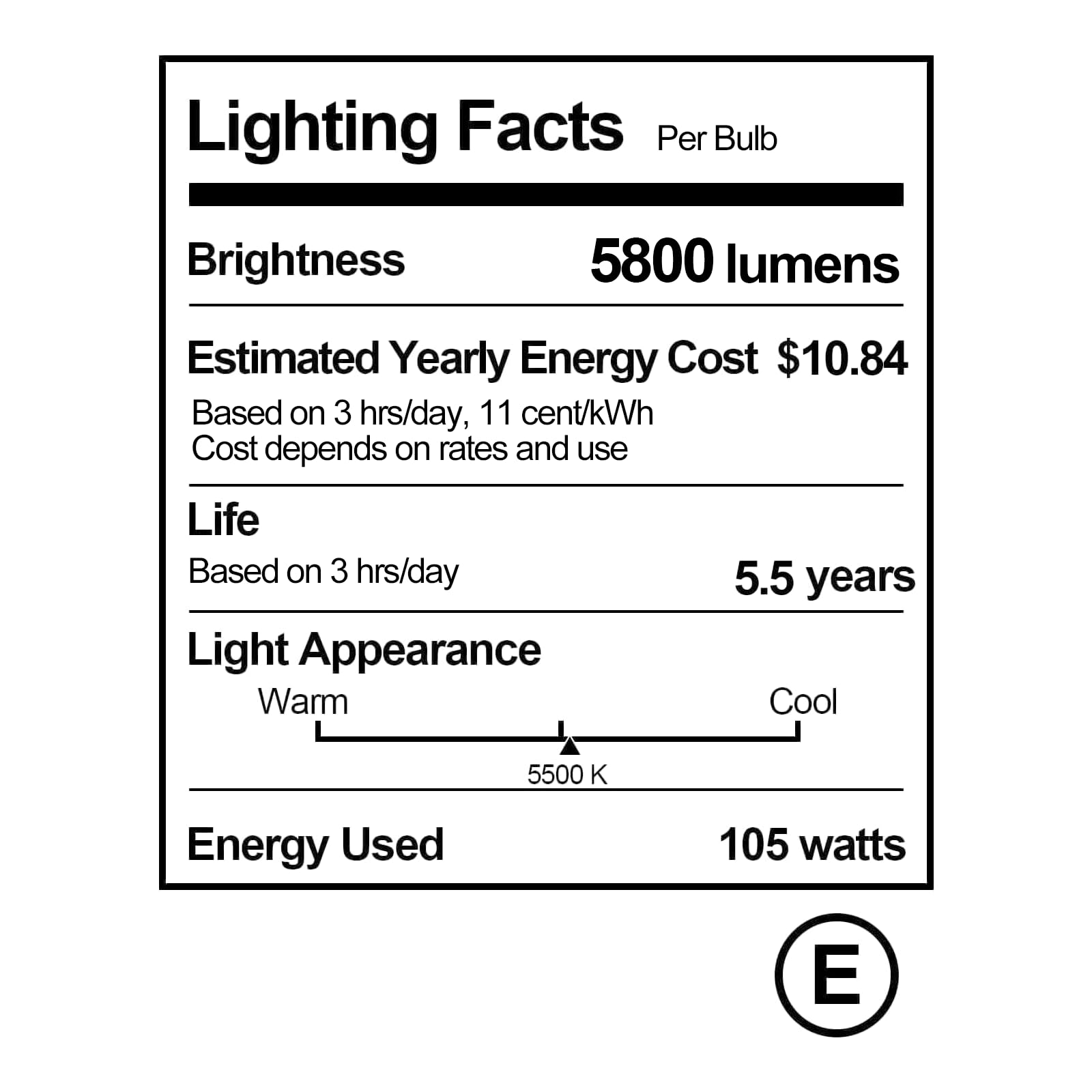 Emart Full Spectrum Light Bulb, 105W Cfl 5500K Daylight Video Bulb For Softbox Lighting Kit, Replacement Lamp For Photography Ph