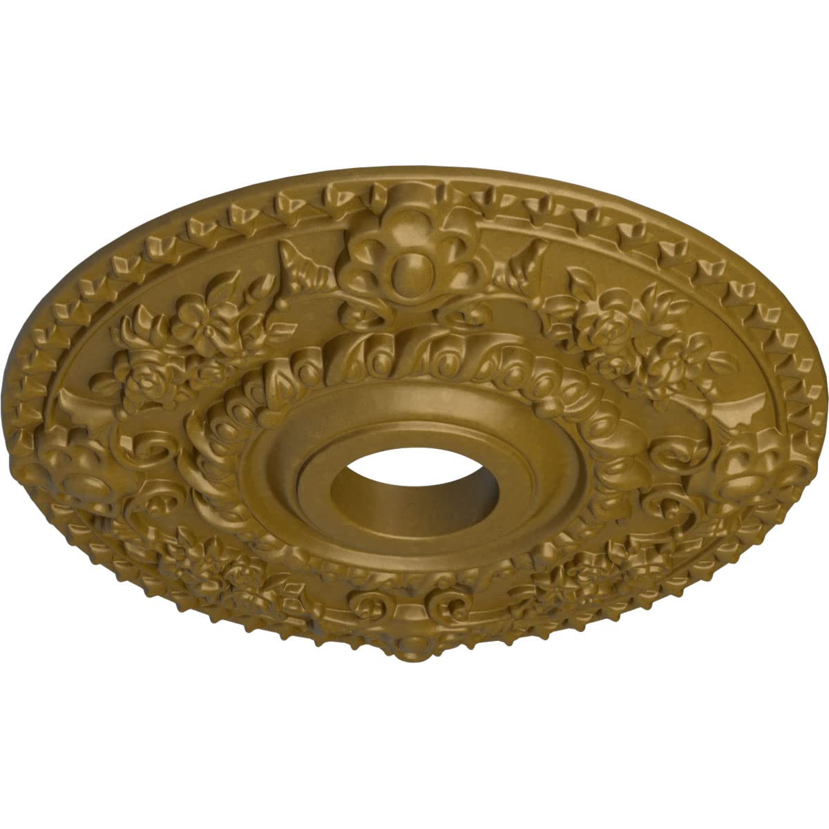 Ekena Millwork Cm18Rogls Rose Ceiling Medallion Fits Canopies Up To 7 1/4, Gold