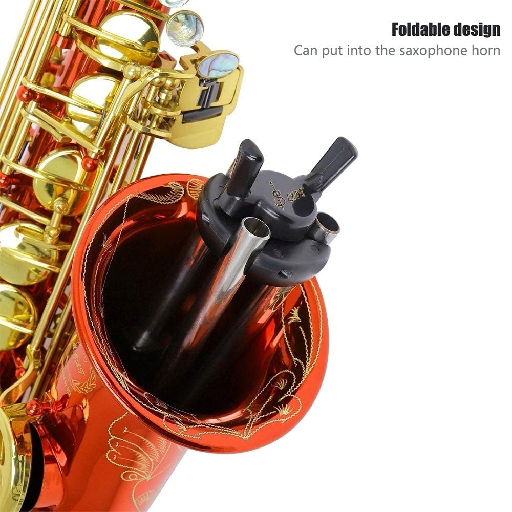 Mowind Foldable Alto Saxophone Stand Stainless Steel Sax Stand Holder Portable Saxophone Bracket Adjustable Stand With Leather B