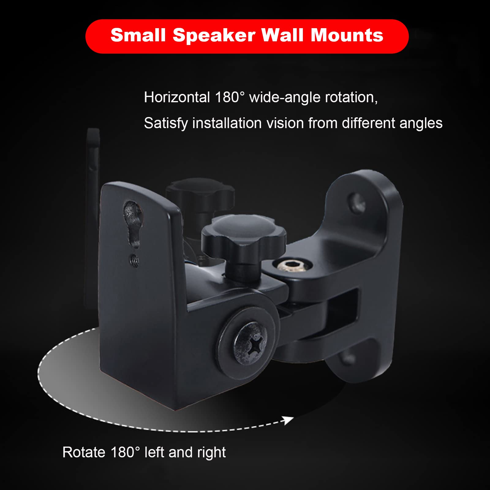 Bs 218Pro Universal Speaker Wall Mount For Small Speakers ,Vertical 120, Horizontal 180Adjustment,Hold Up To 30Lbs,Compatible Wi