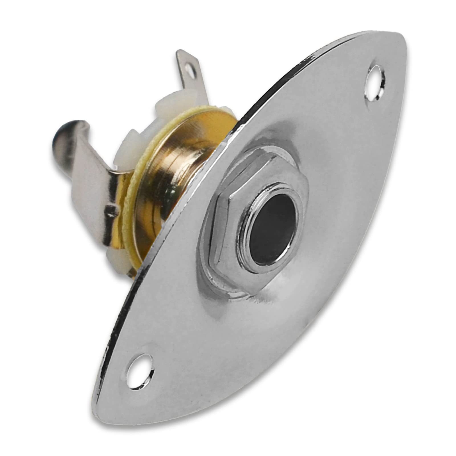 Maxcheer 1/4'' Oval Guitar Jack 6.35Mm Output Input Plug Socket For Mono Electric Guitar (Chrome)