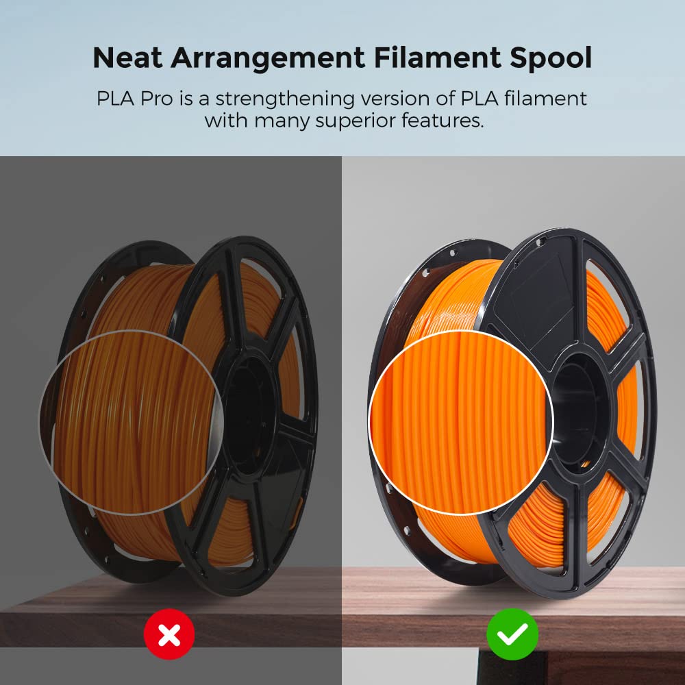 Flashforge 3D Printer Filament, Pla Pro Filament 1.75Mm, 1Kg Spool (2.2Lbs), Dimensional Accuracy +/  0.02Mm For Fdm 3D Printers