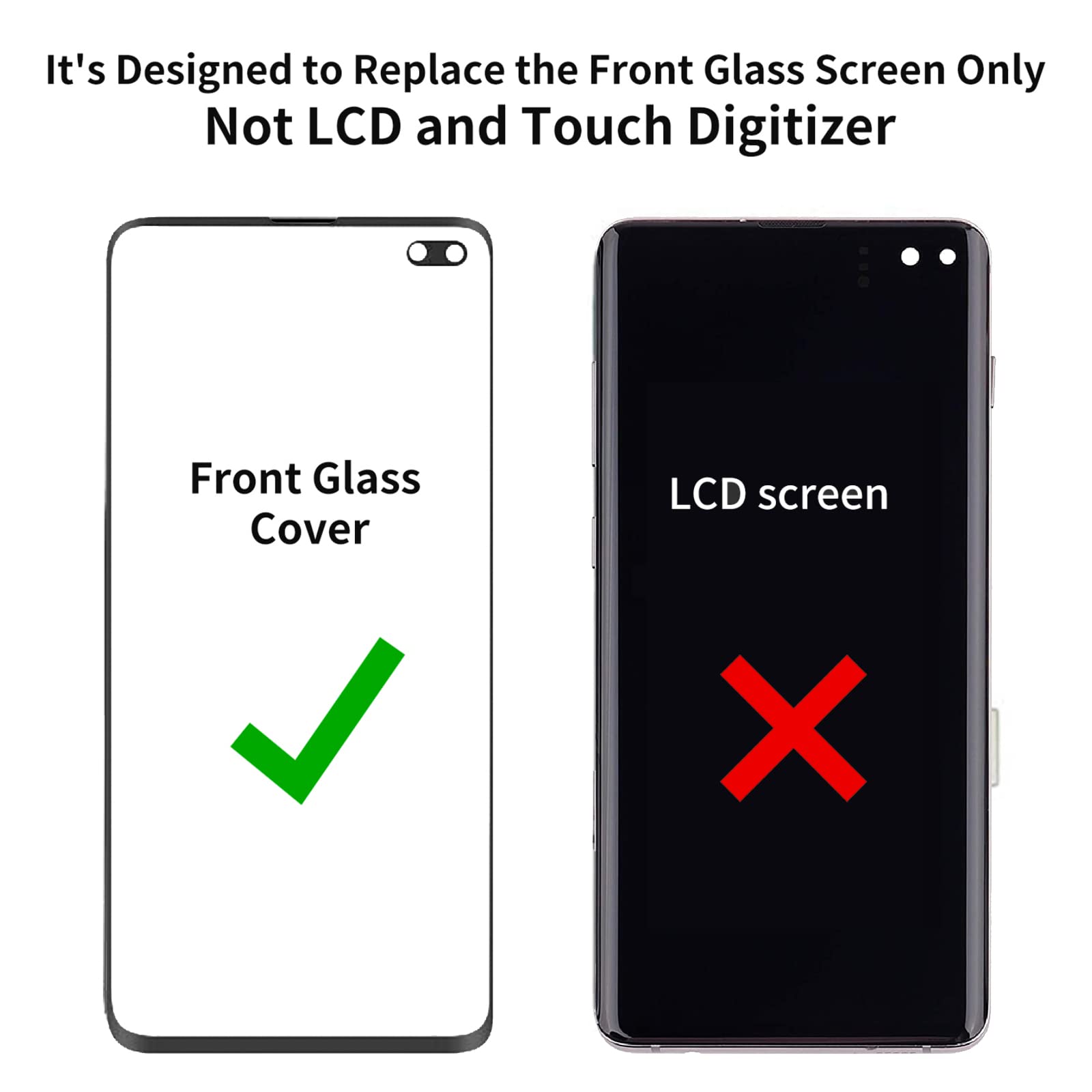 Zgxhga For Samsung Galaxy S10 Plus Screen Replacement,Replacement Screen For Galaxy S10 Plus Series 6.4 Inch,Tempered Glass Repl